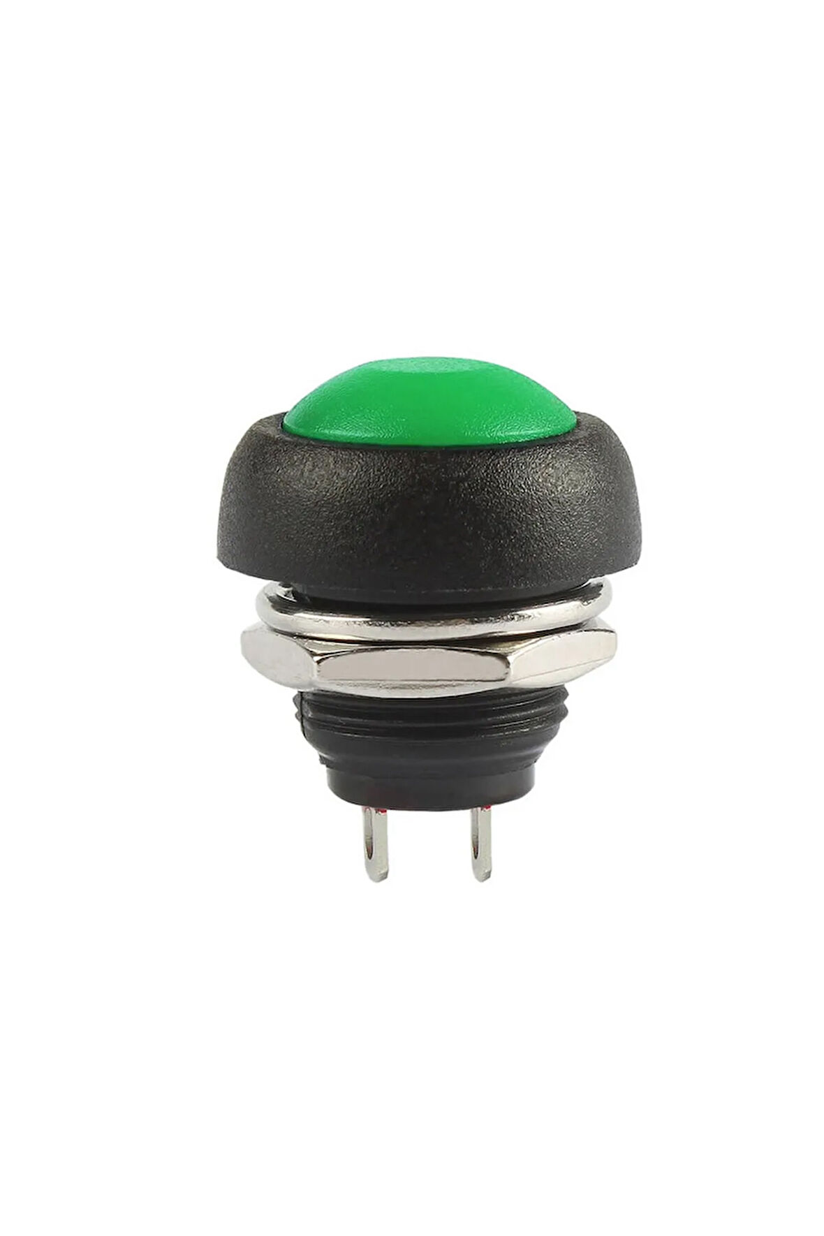 12mm PBS-33B 2 Pin Push Buton Yeşil ON OFF 1A 250V Mini Yuvarlak Su Geçirmez Anahtar Momentary Swit
