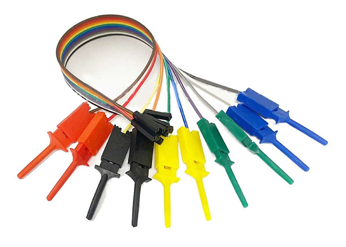 10 lu Dişi Dupont Kablolu Kanca Lojik Analizör Prob Mini Test Kancası Lehimsiz Tutucu Yakalayıcı