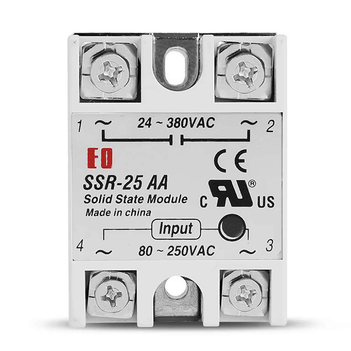 SSR-25AA SSR Röle Ac Çıkış Ac Tetik 25A Ac 24-380V Tek Fazlı Solid State Röle Elektronik Anahtar