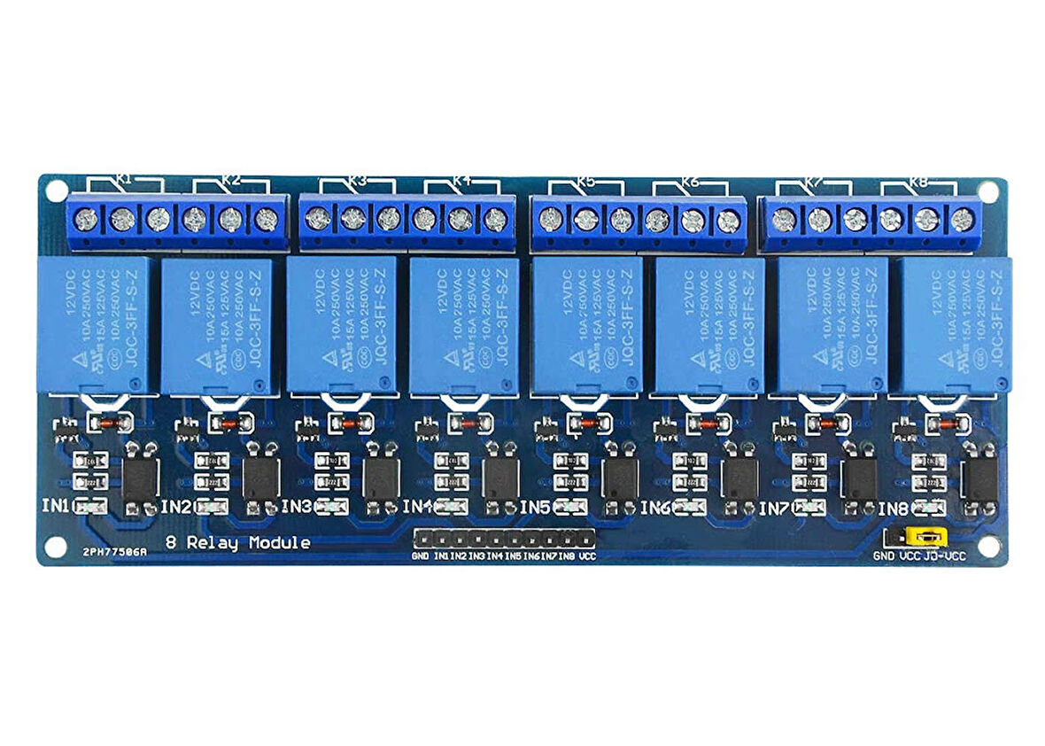 8 Kanal DC 12V Röle Modül AC 250V DC 30V 10A Optokuplör İzolasyonlu Girişler Elektronik Anahtar
