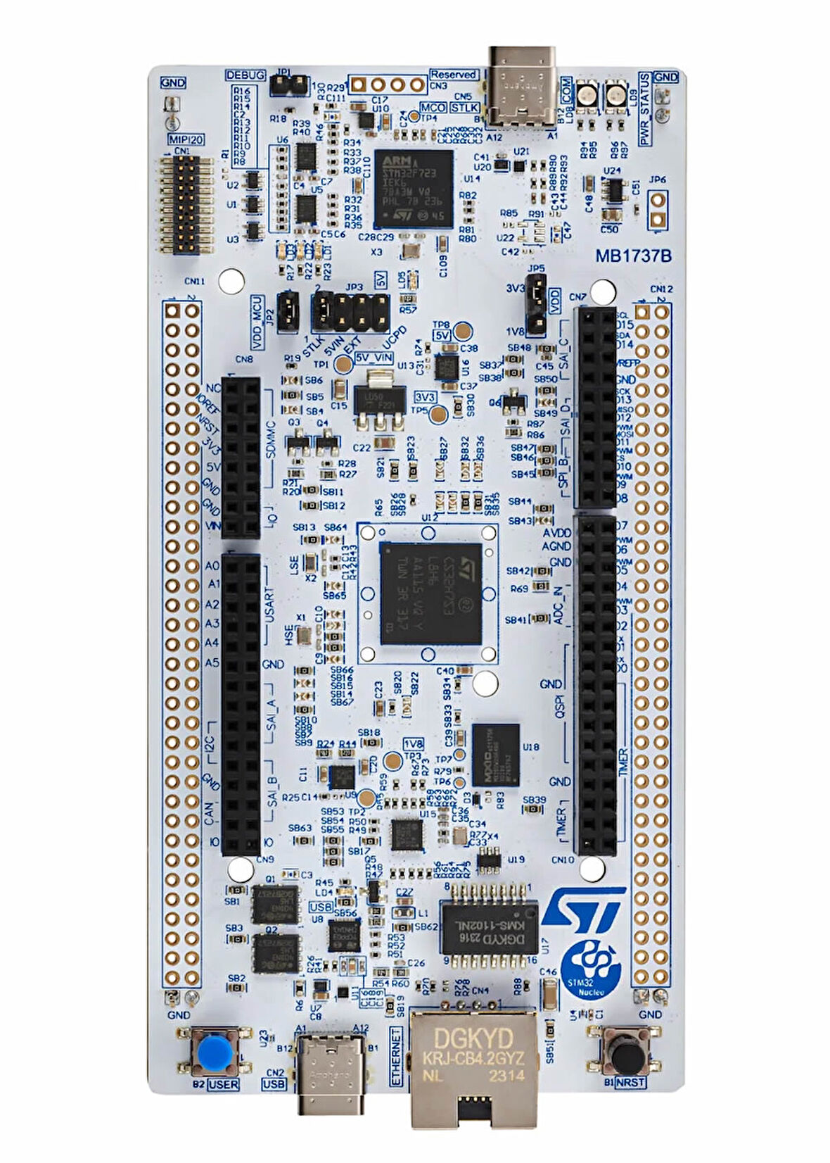 ST NUCLEO-H7S3L8 Stm32 Geliştirme Kartı STM32H7S3L8 600MHz Arm Cortex-M7 Cpu Fpu 64KB Bootflash