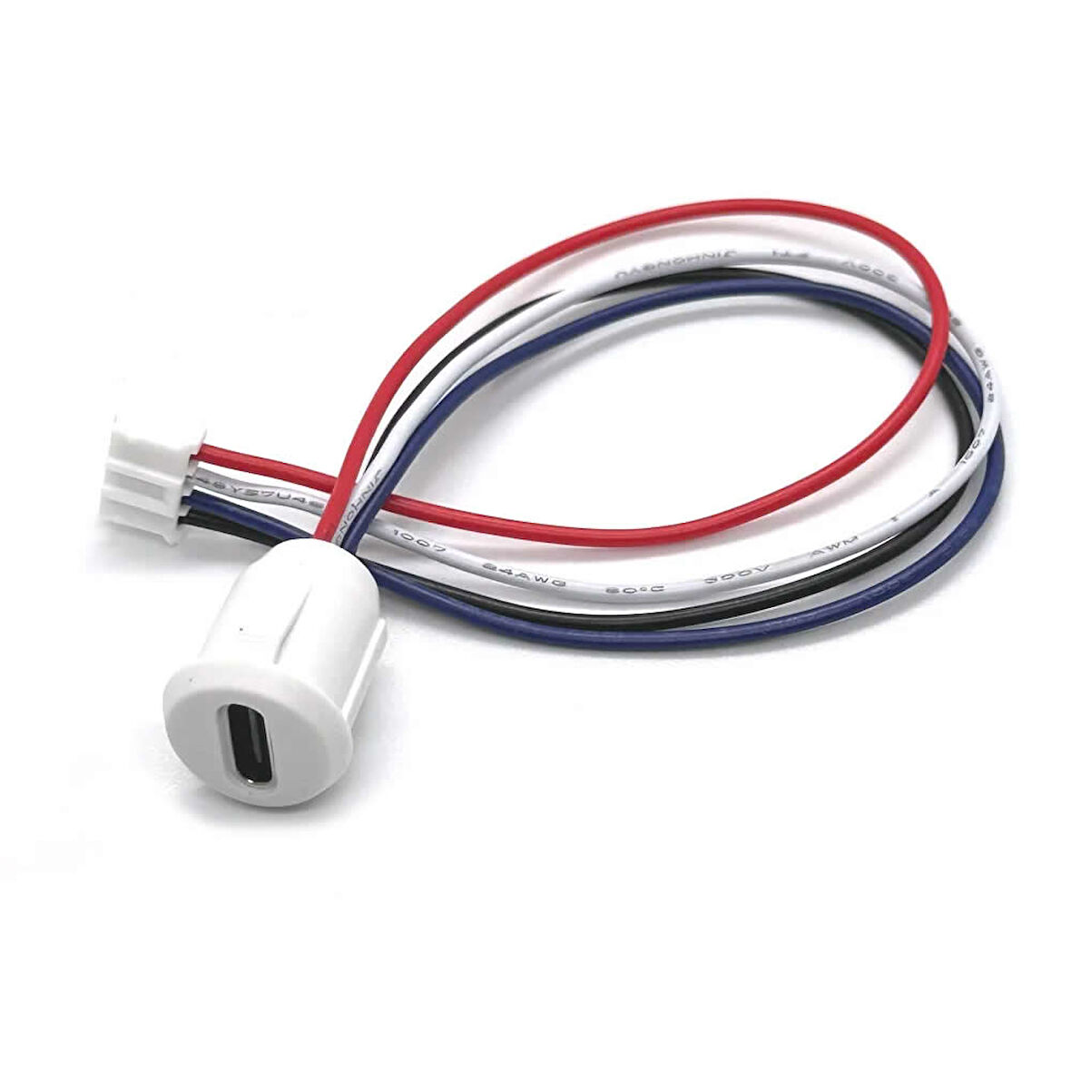 Type C Panel Montaj Dişi Soket 4 Pin 15cm Kablolu Beyaz Uzatma USB 3.1 Konnektör Araba Kamera Oyunc