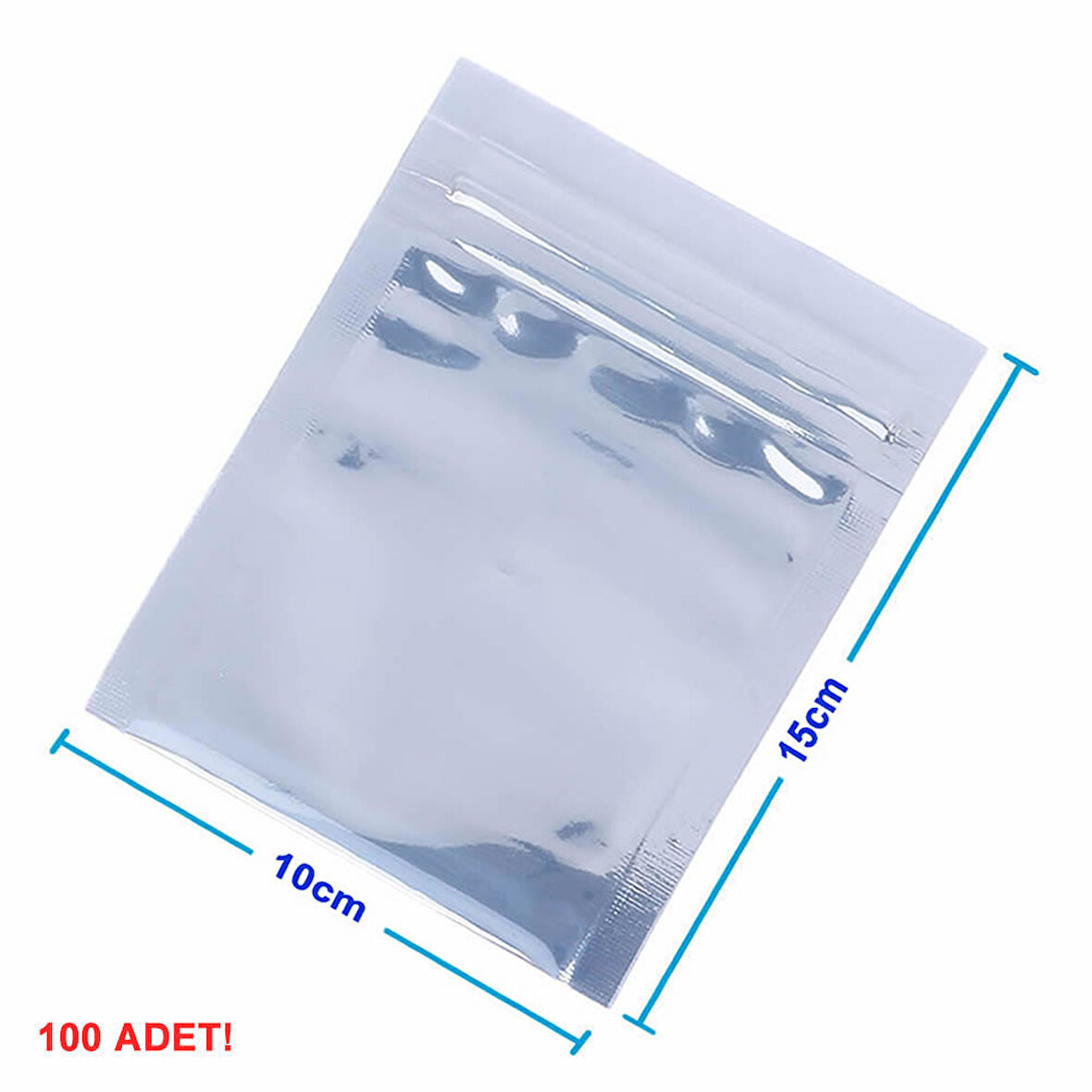 Kilitli Antistatik Poşet 10x15cm 100 Adet Şeffaf Su Toz Geçirmez Koruyucu Esd Metalize Torba Çanta 