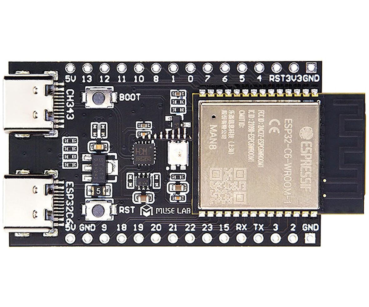 ESP32-C6 DevKit Wifi 6 ve Bluetooth 5 Modül Geliştirme Kartı ESP32-C6-WROOM-1 32 Bit 160Mhz 8 Mbyte