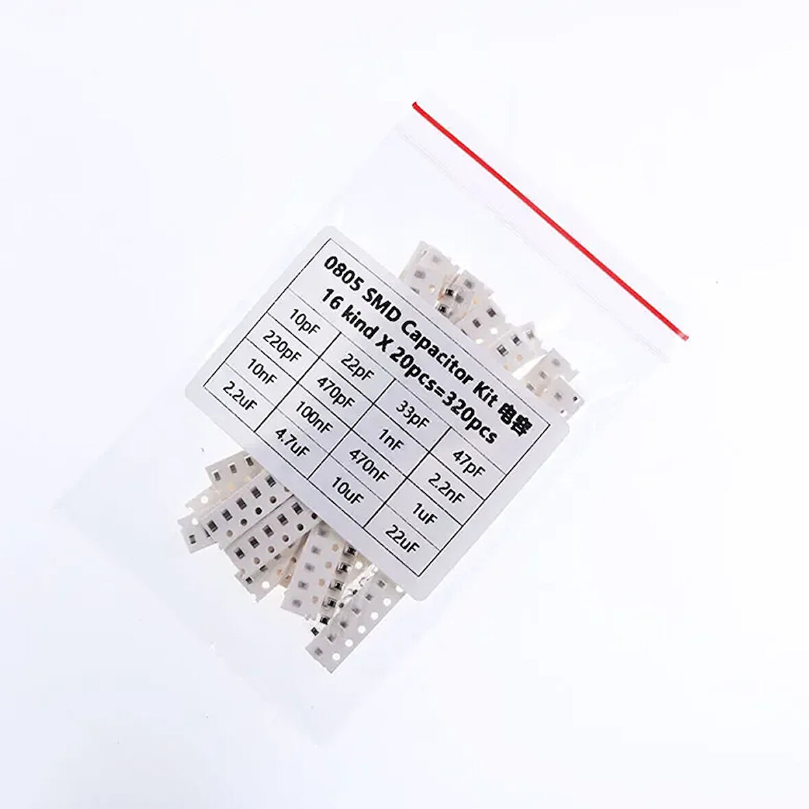 0805 Smd Kapasitör Set 16 Tip 320 Parça Yüzey Montaj Film Seramik