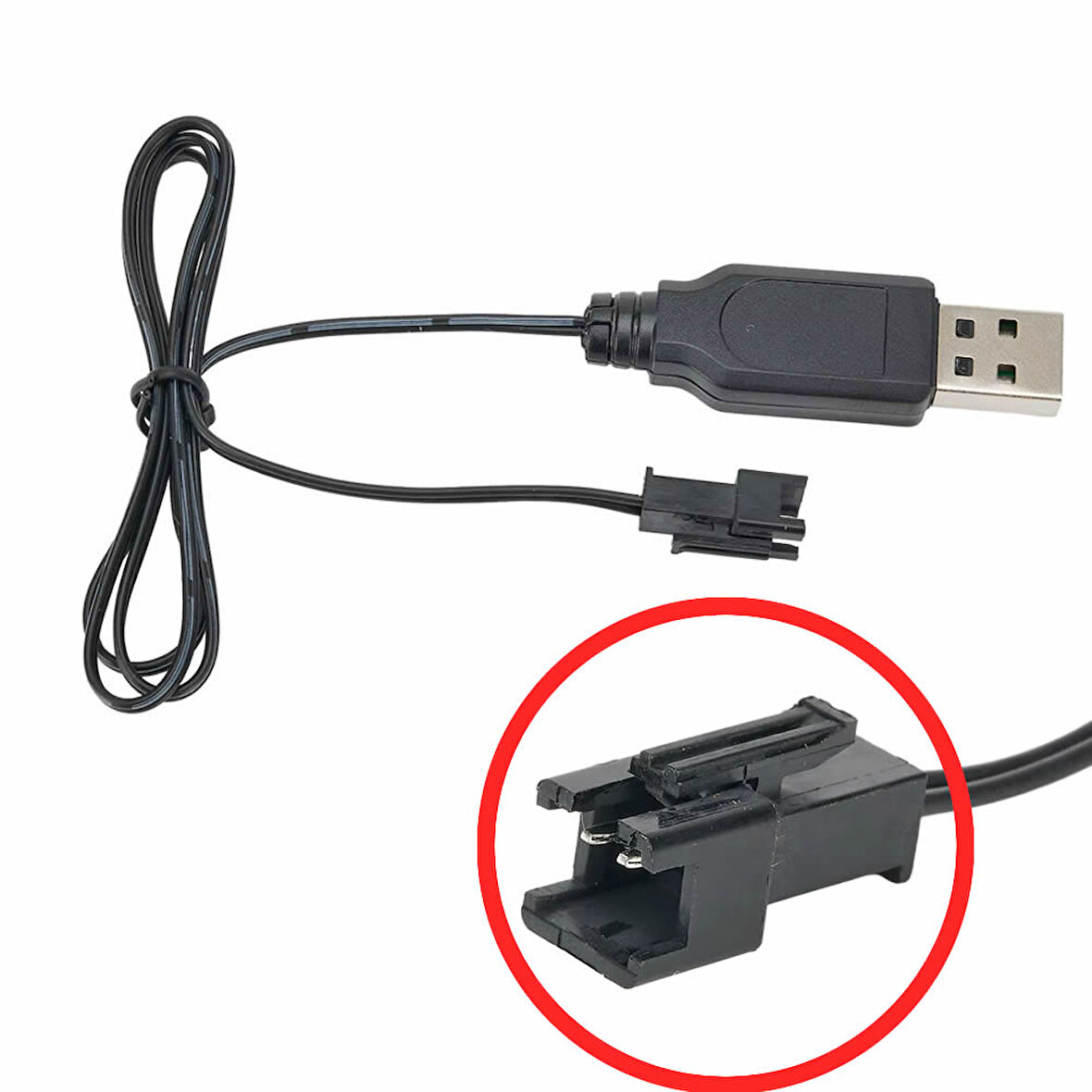 3.7V / 3.6V Lityum Pil Usb Şarj Kablosu JST SM-2P Soket Lipo Batarya RC Quadcopter Drone Helikopter