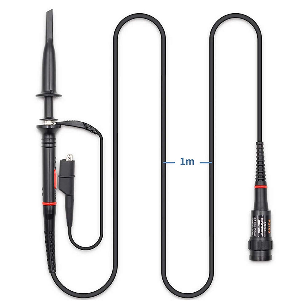 P2200 Osiloskop Probu 200MHz x1 x10 Kazanç Anahtarlı Bnc Soket DC 300 / 600V CATII BNC 1 Metre Kablo