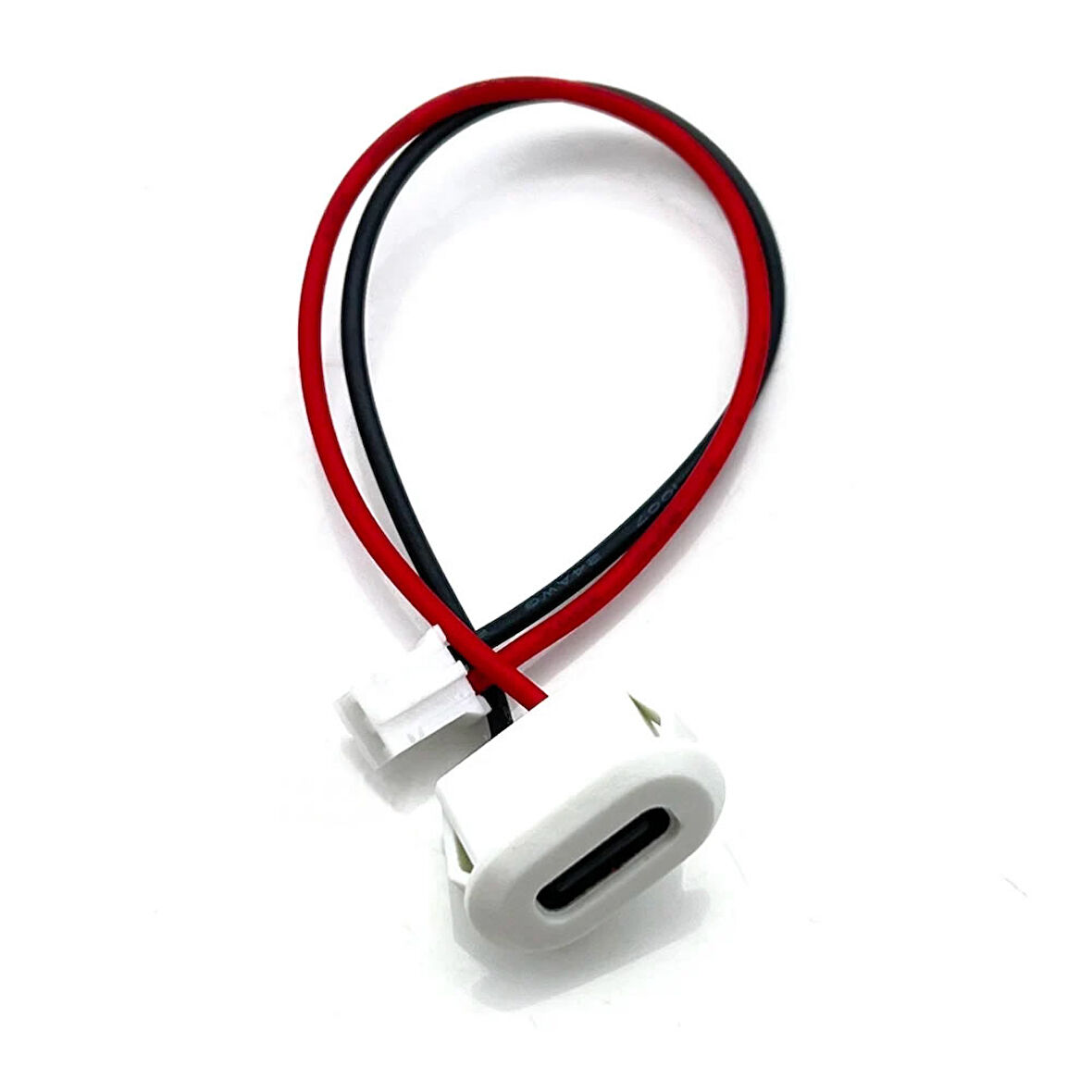 Type C Panel Montaj Dişi Soket 2 Pin 10cm Kablolu Beyaz Uzatma Konnektör Araba Kamera Oyuncak