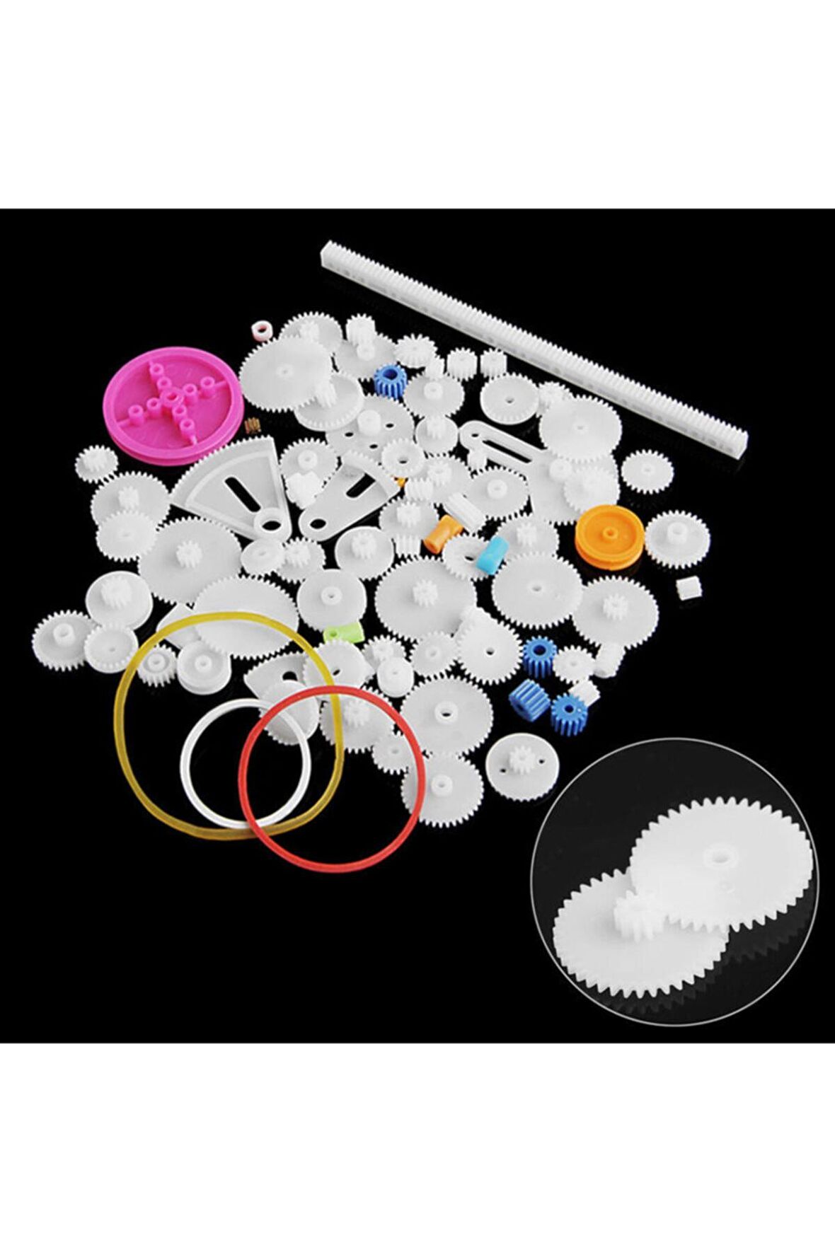 85 Parça Plastik Dişli Seti (oyuncak - Tekerlek - Mil - Çark)