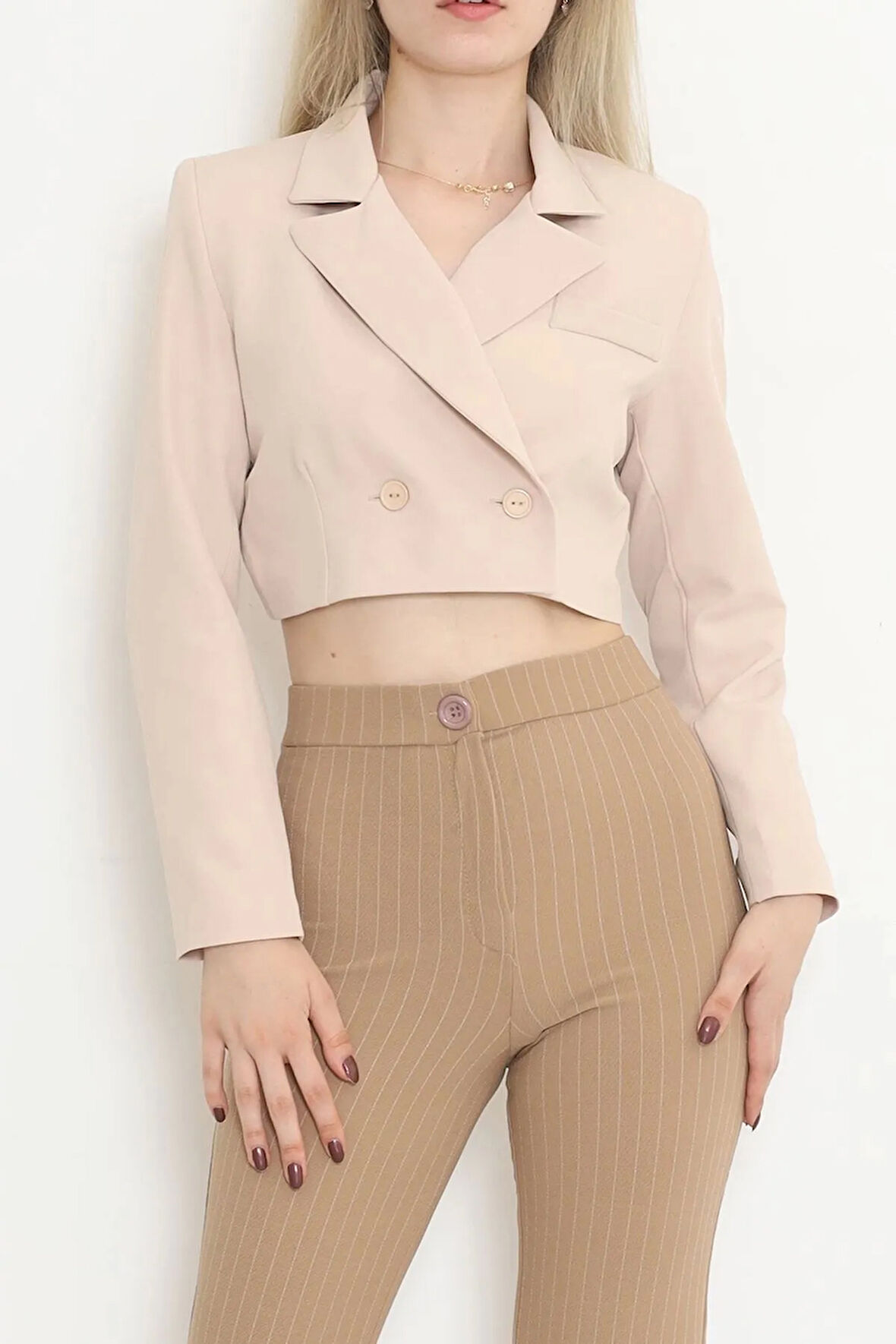 Crop Ceket Bej   1026.1247.
