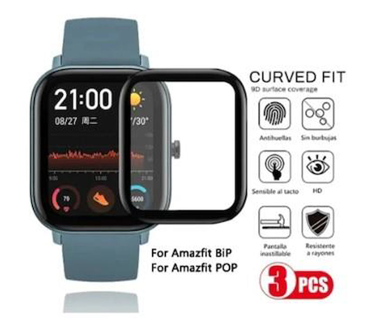 Amazfit GTS 2 Mini Akıllı Saat Uyumlu 5d Tam Kaplama Nano Ekran Koruyucu