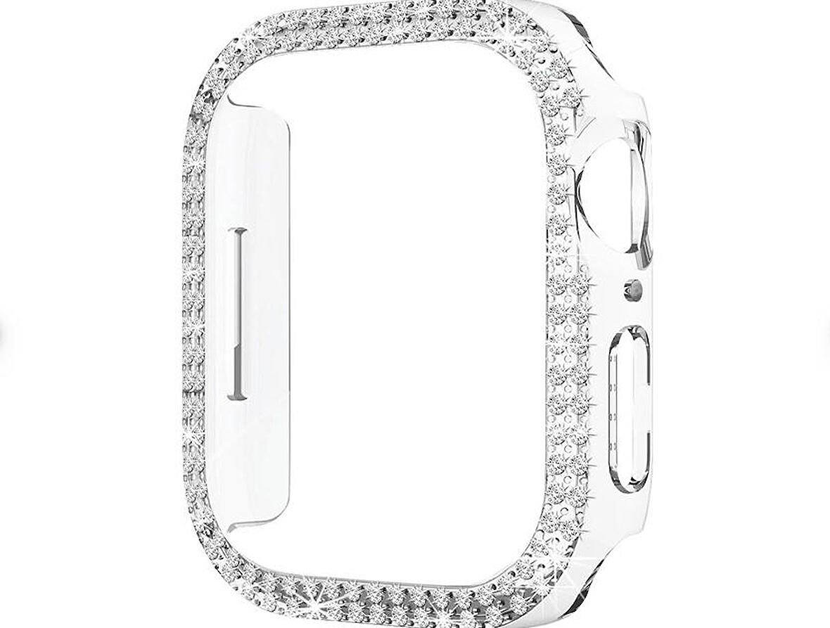 Apple Watch 10. Nesil 42MM Uyumlu Parlak Taşlı 360 Tam Koruma Kapak Kılıf