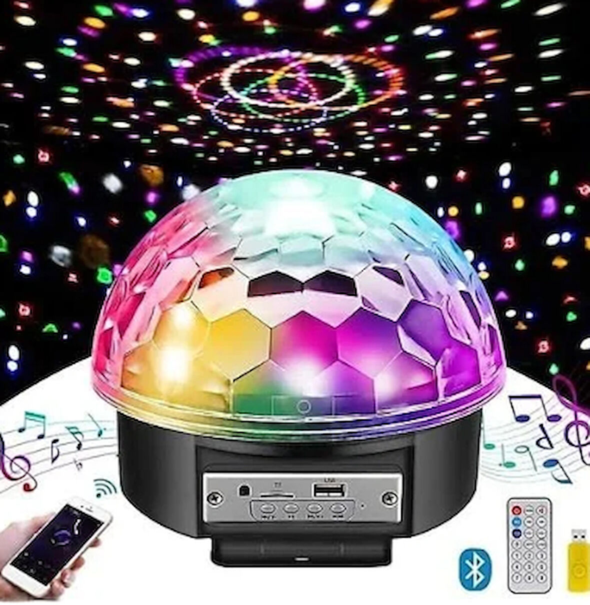 Disco Topu Usb Led Işıklı Bluetooth Hoparlör