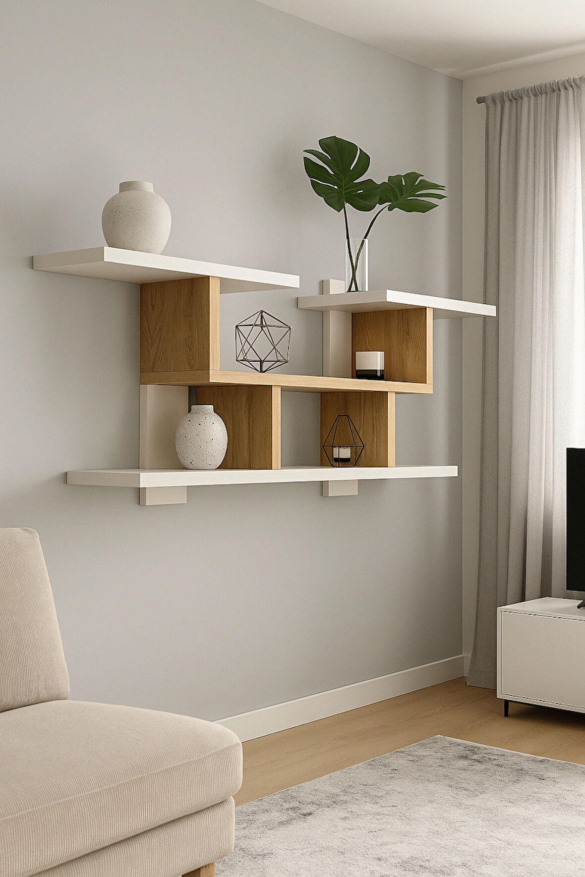 WOOD DUVAR RAFI SAFİR MEŞE