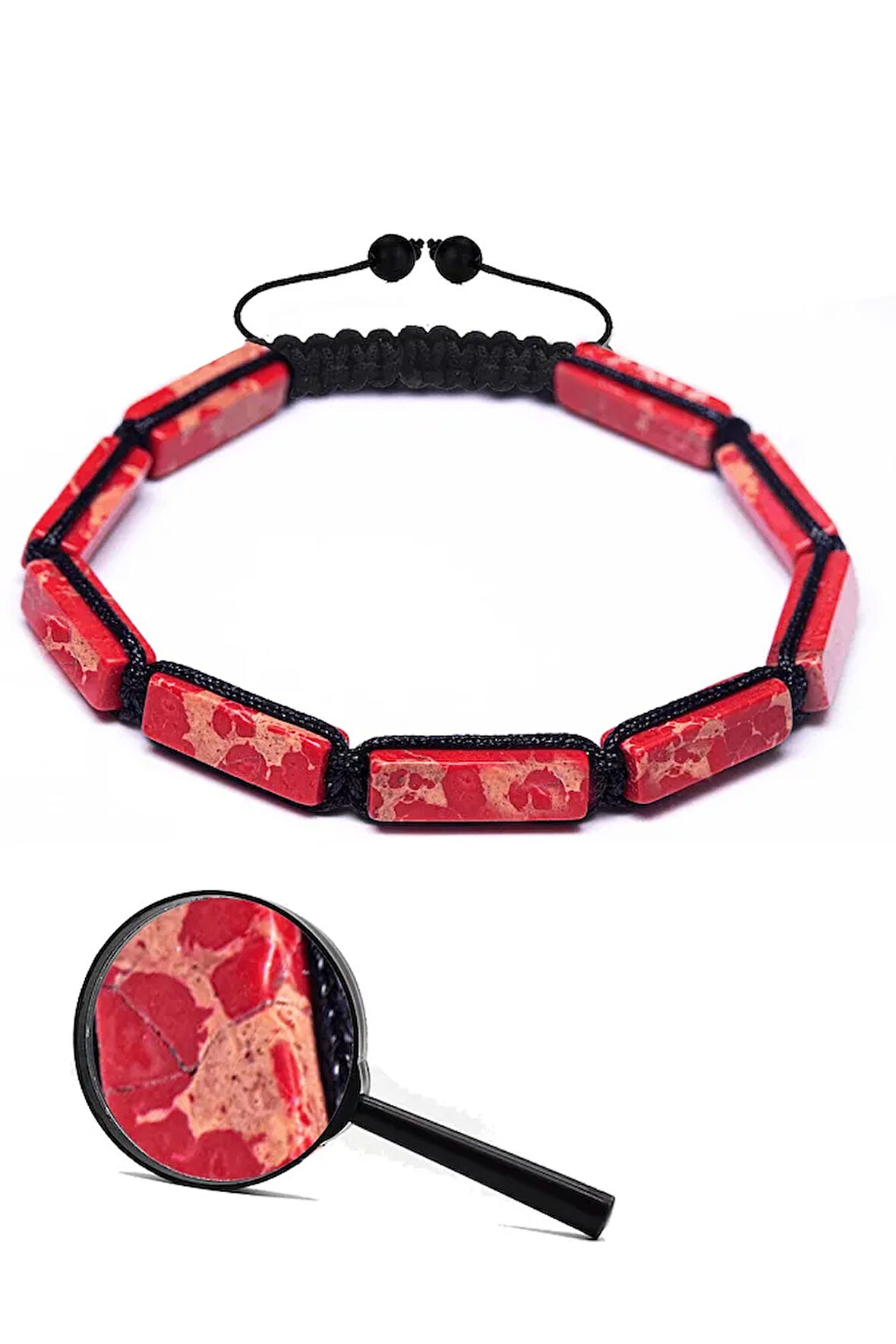 Sertifikalı Kırmızı Varisit Taşı Doğal Taş Bileklik