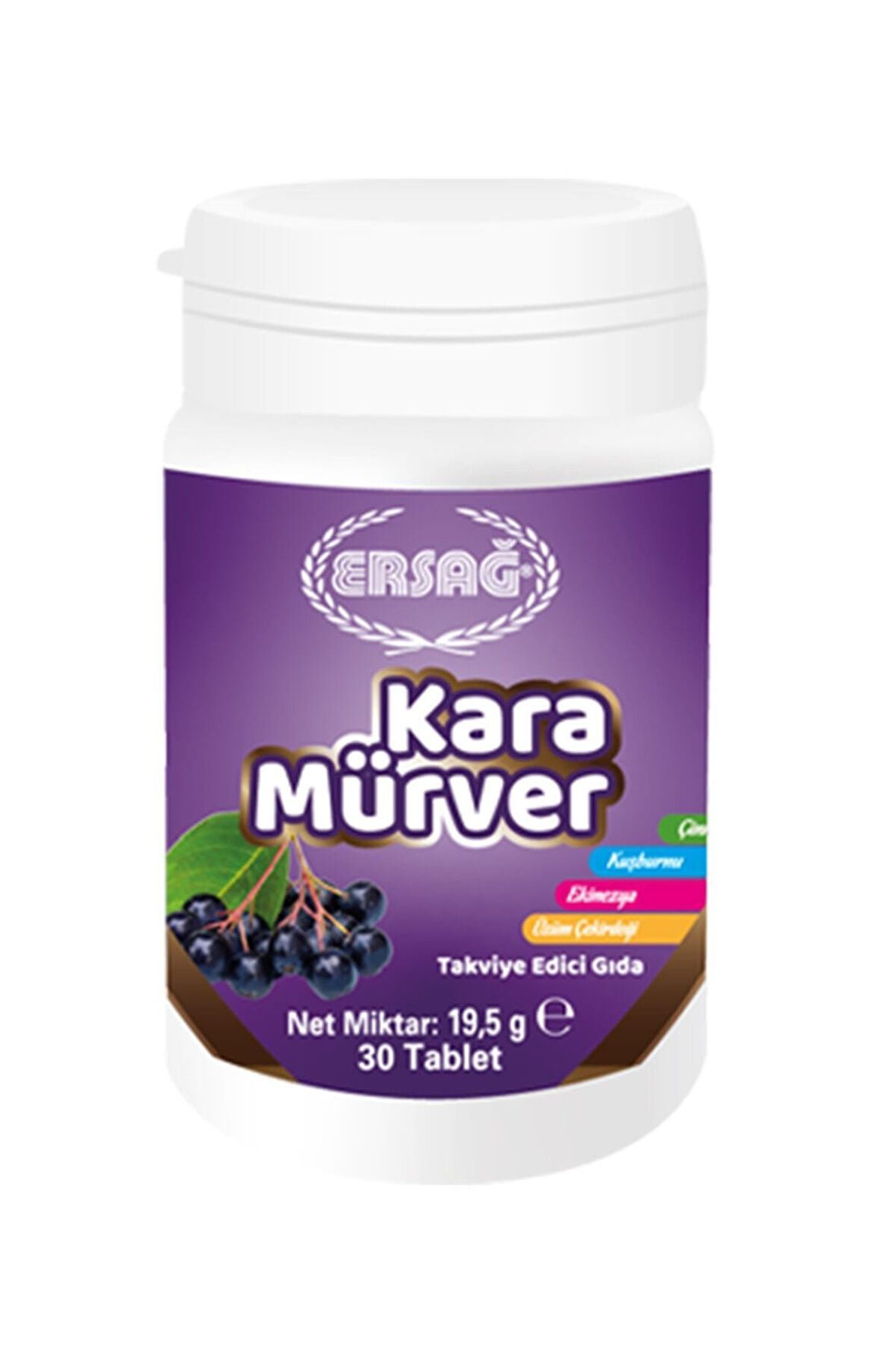 Ersağ Kara Mürver Gıda Takviyesi (30 TABLET) 19,5 gr - 2063