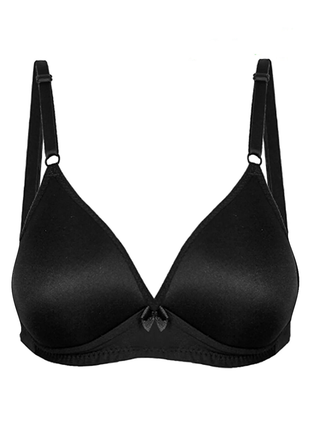 Alışveriş Meydanı Kadın Siyah Üçgen Görünümlü Boş Kap Süngerli Telsiz Sütyen