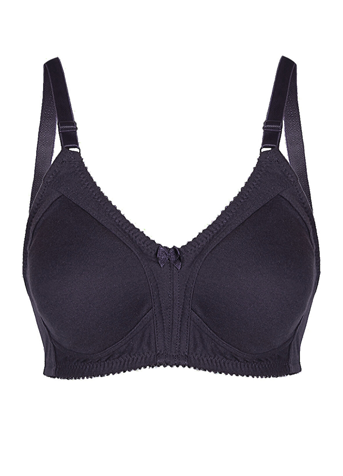 Alışveriş Meydanı Kadın Siyah Penye Pamuk Toparlayıcı Küçültücü Balensiz Sütyen