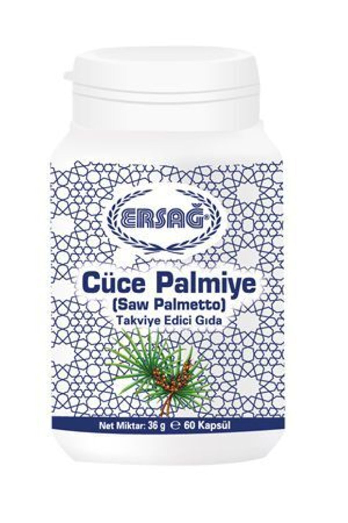 Ersağ Cüce Palmiye saw Palmetto Takvide Edici Gıda 60 Kapsül