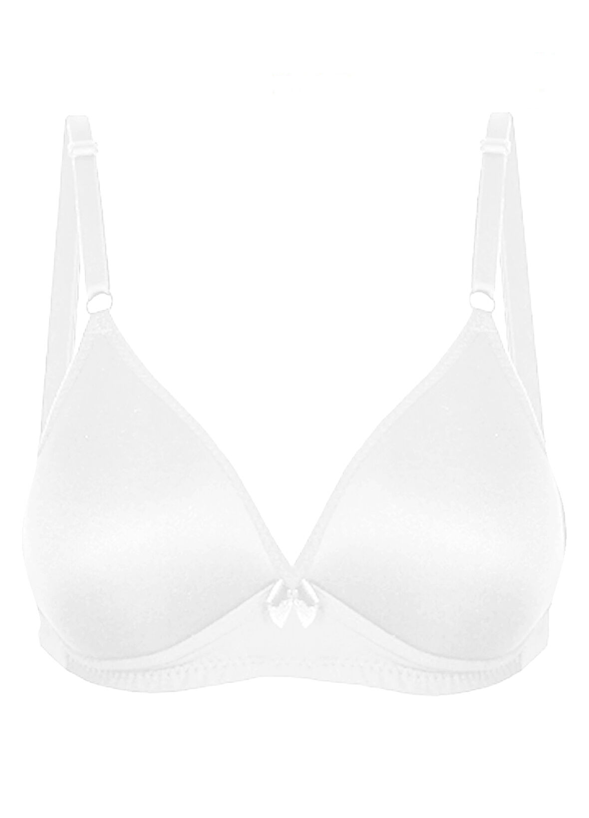 Alışveriş Meydanı Kadın Beyaz Üçgen Görünümlü Boş Kap Süngerli Telsiz Sütyen