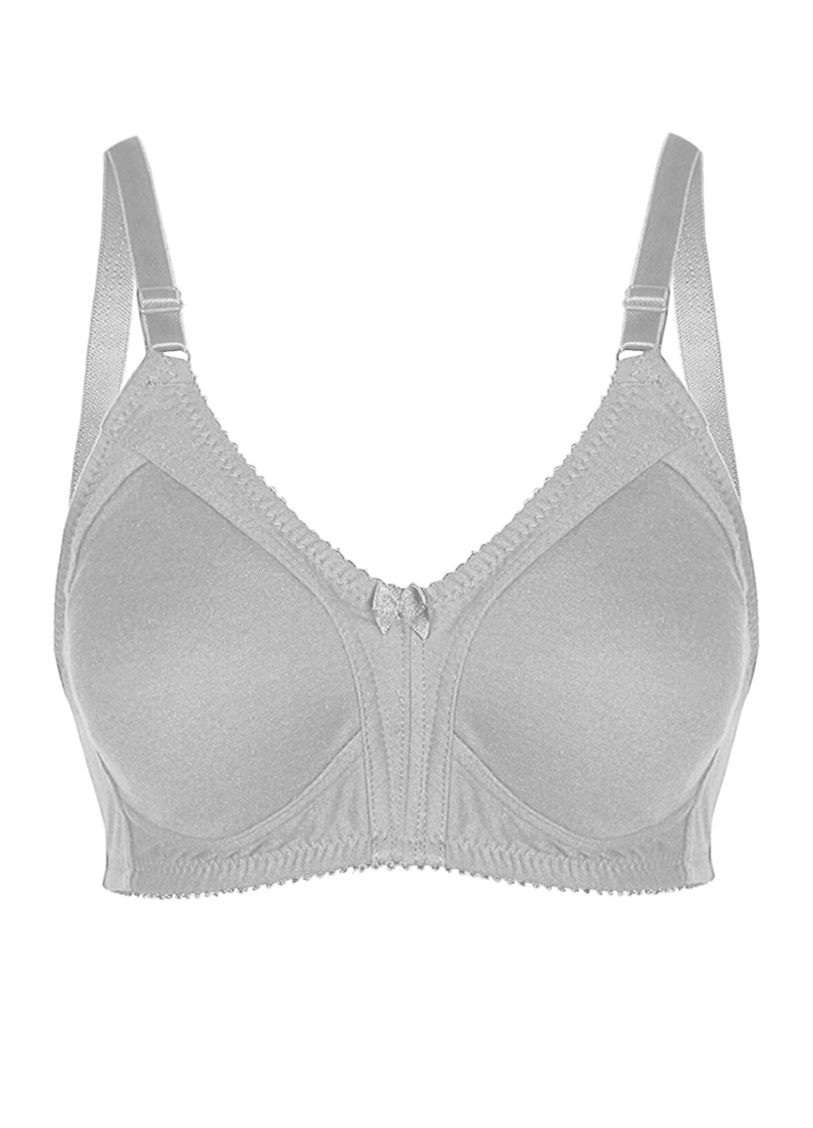 Alışveriş Meydanı Kadın Gri Penye Pamuk Toparlayıcı Küçültücü Balensiz Sütyen