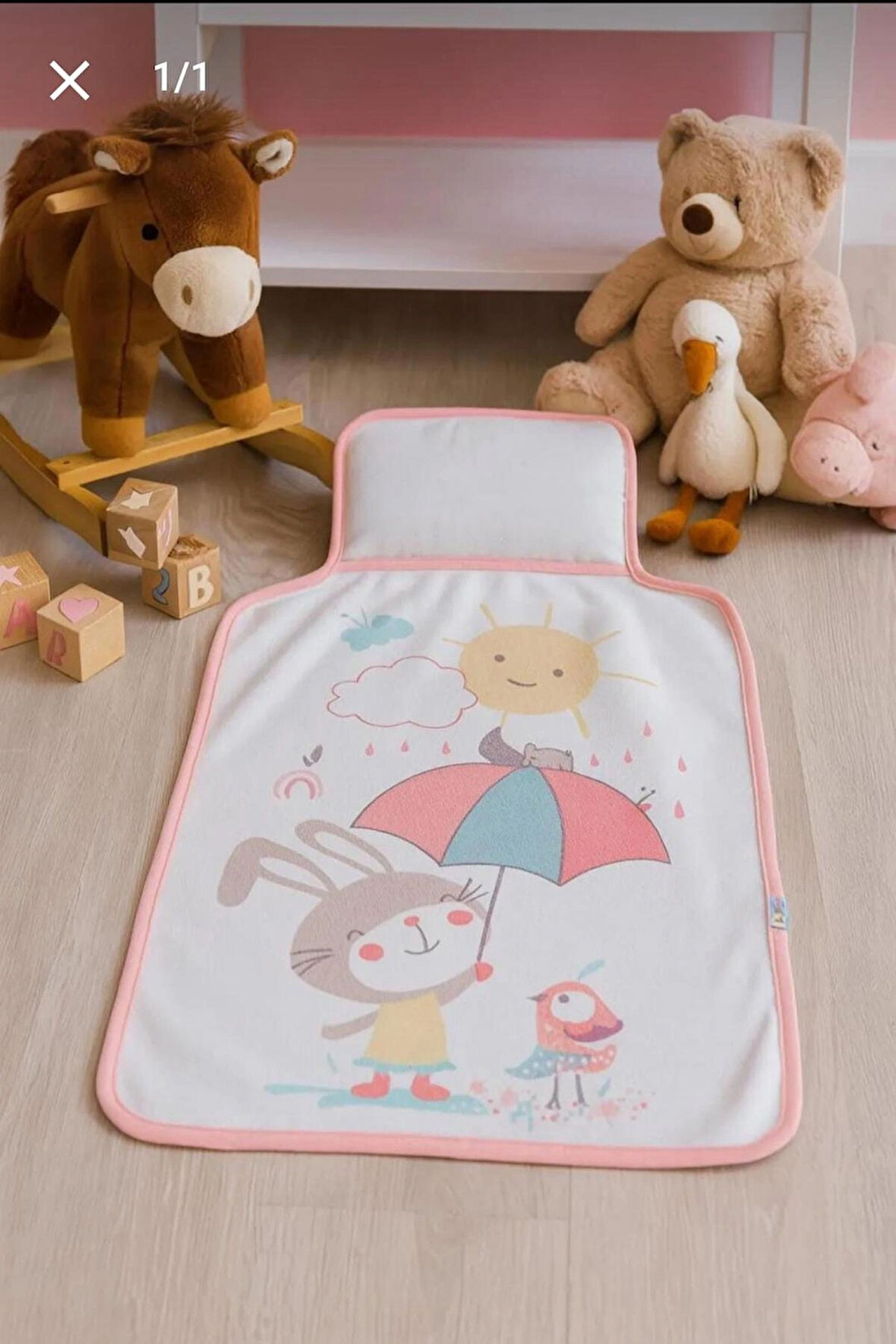 BEBEK ALT AÇMA MİNDERİ RENKLİ SEVİMLİ KAREKTERLİ SIVI GEÇİRMEZ 50X75