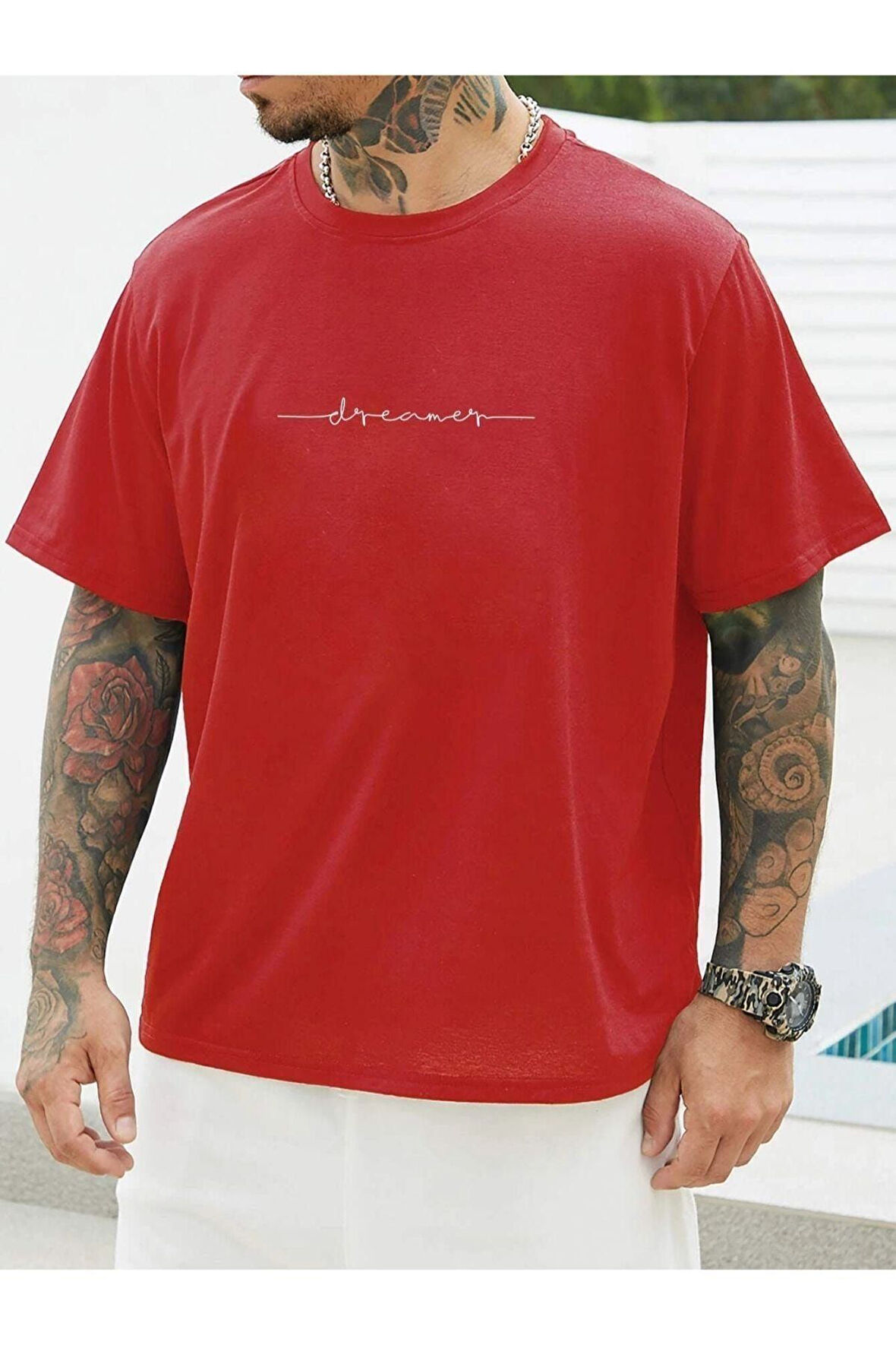 Unisex Dreamer Baskılı Oversize T-shirt
