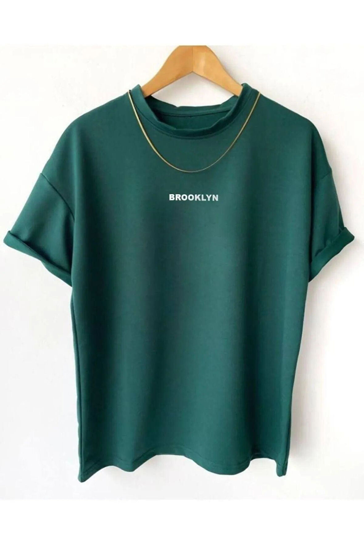 Unisex Brooklyn Baskılı Oversize Tshirt