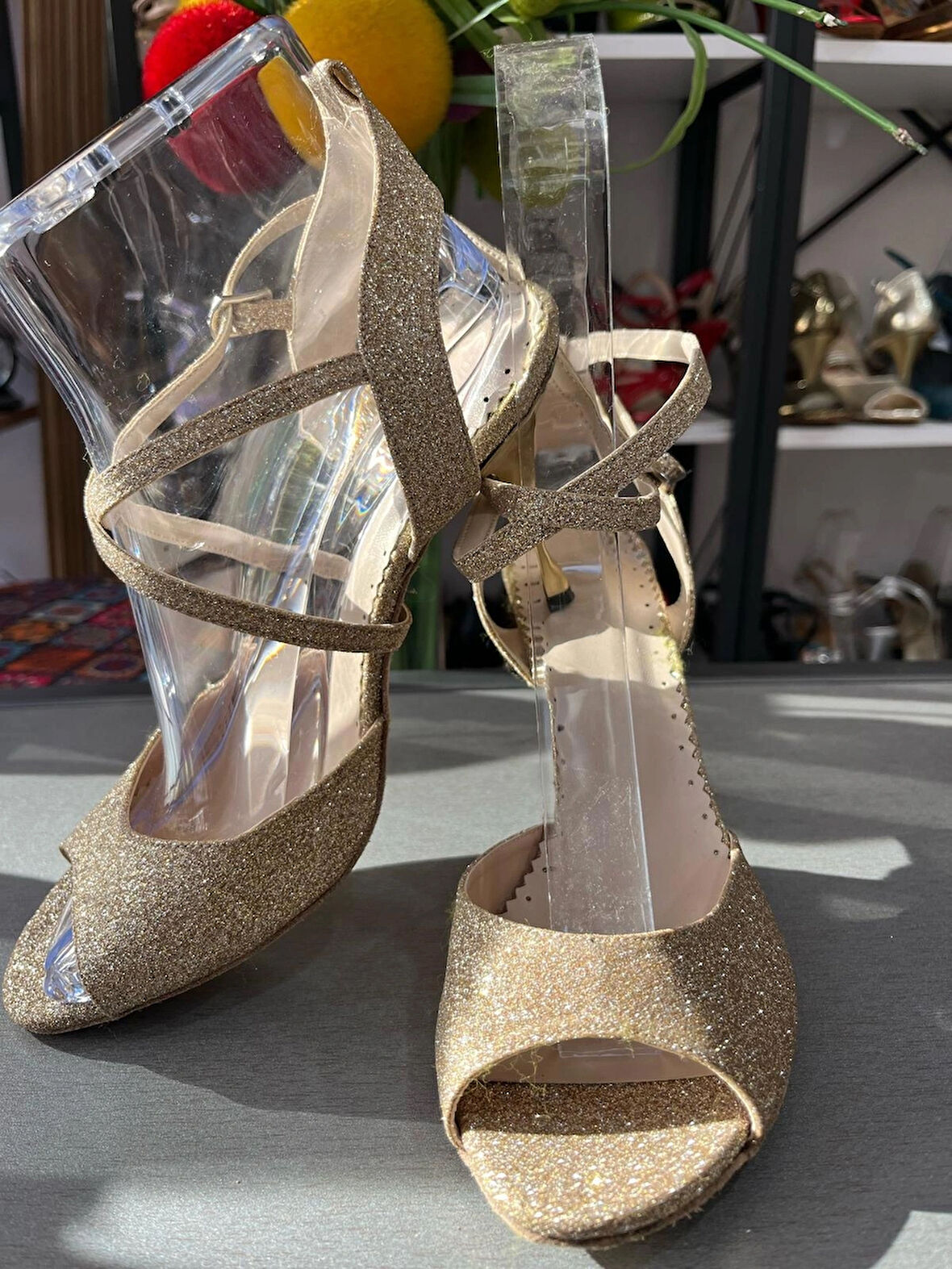 DORE SİM KEBELEK MODEL-KADIN TANGO-DANS VE SALON AYAKKABISI 8,5 CM(13 PONT)TOPUK BOYU