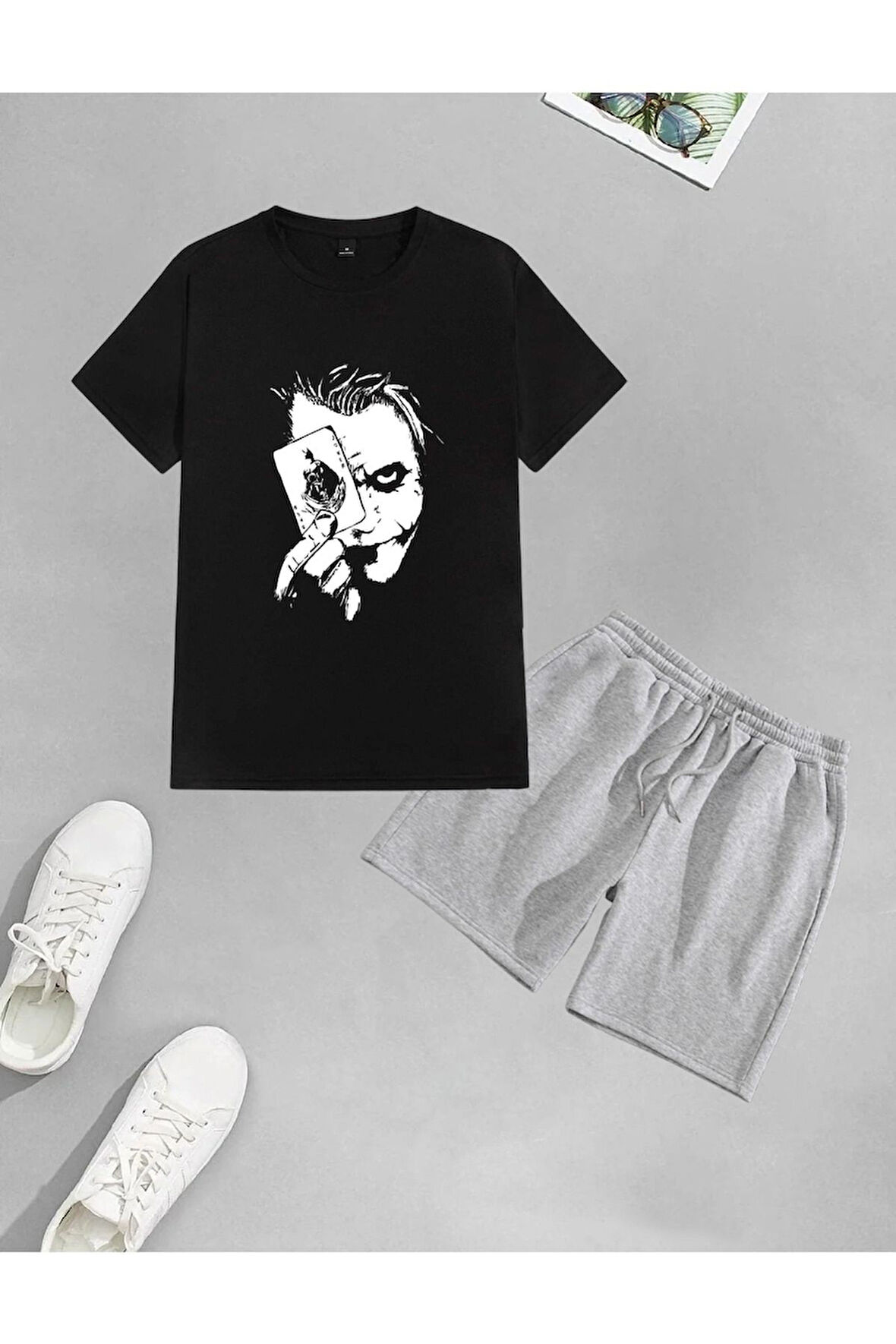 LUNAVISTA Unisex Joker Baskılı Şort-T-shirt takımı