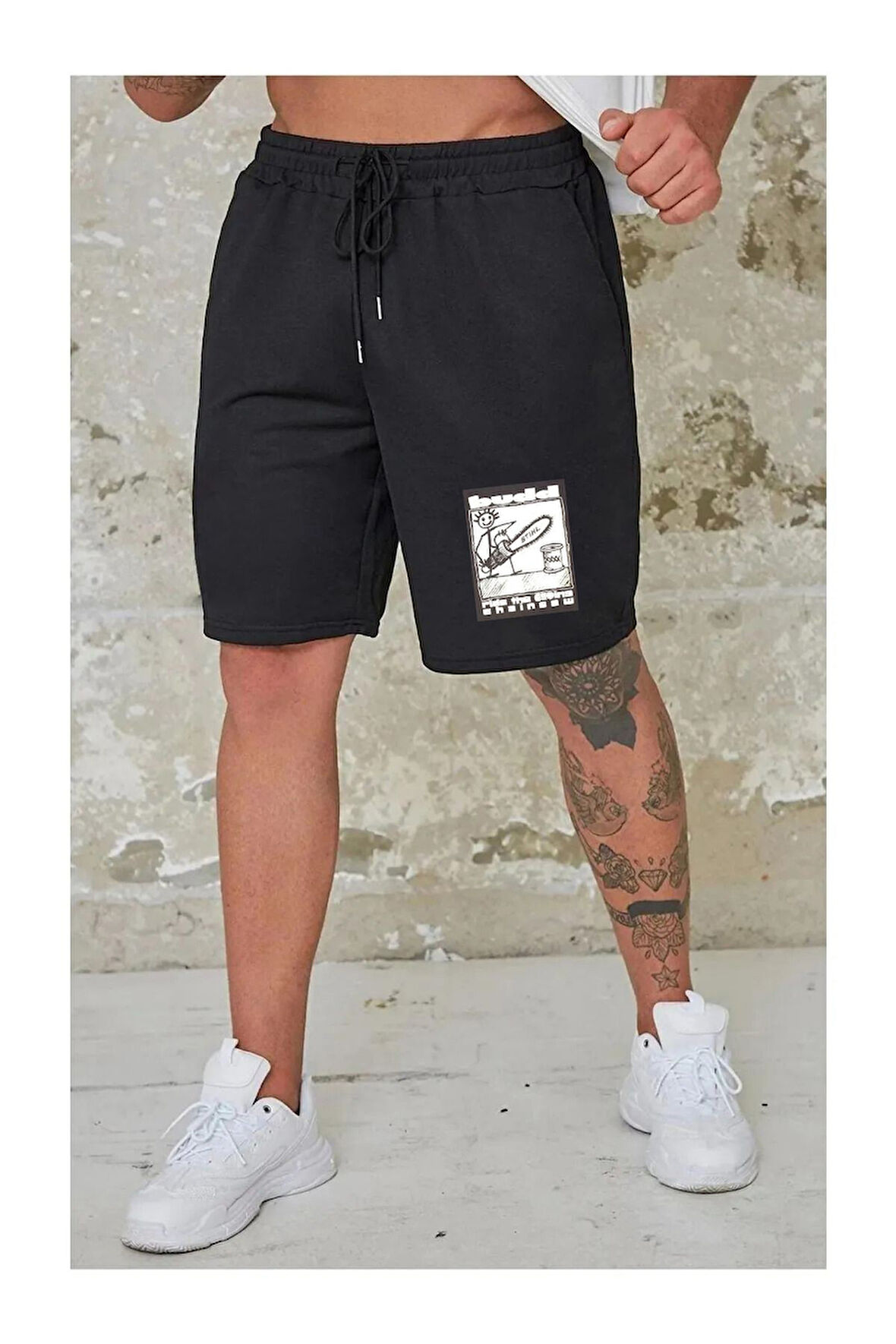 LUNAVISTA Unisex Chain Saw Baskılı Şort