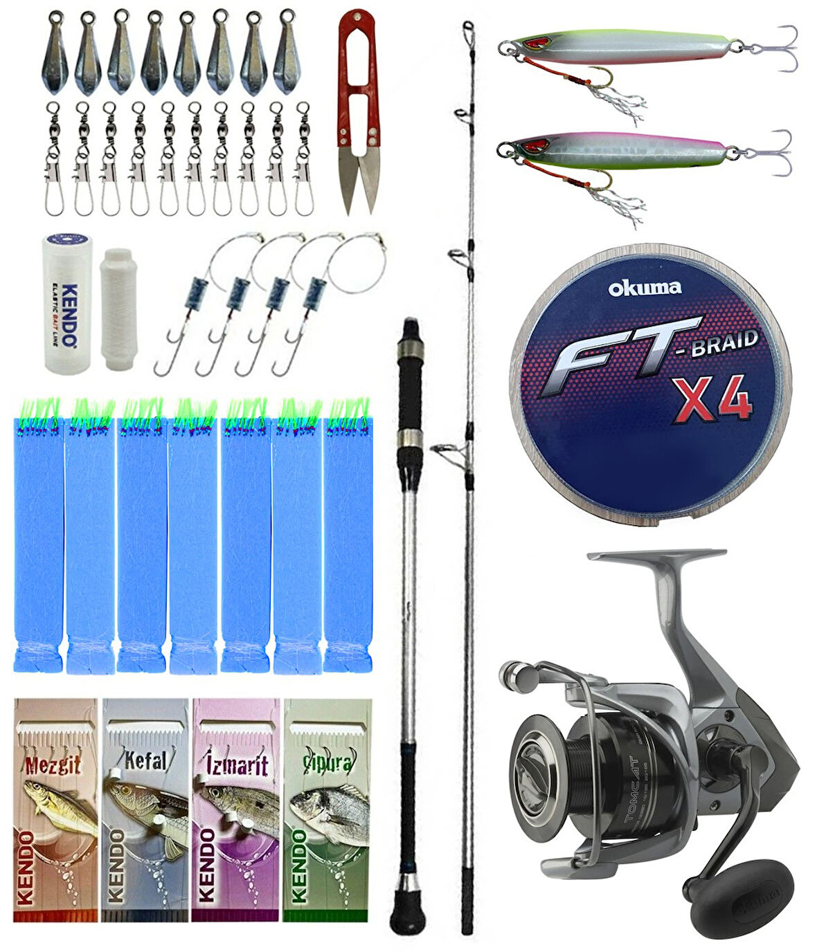 Yek Outdoor Tekne Olta Seti Shimano Kamış Alivio Boat 1,50m 200g 1+1pc&Okuma Tomcat 8000 6+1bb Olta Makinesi