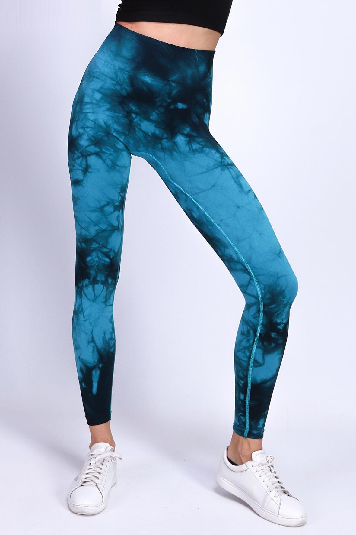 Toparlayıcı Push-Up Batik Tayt Desenli Spor Tayt