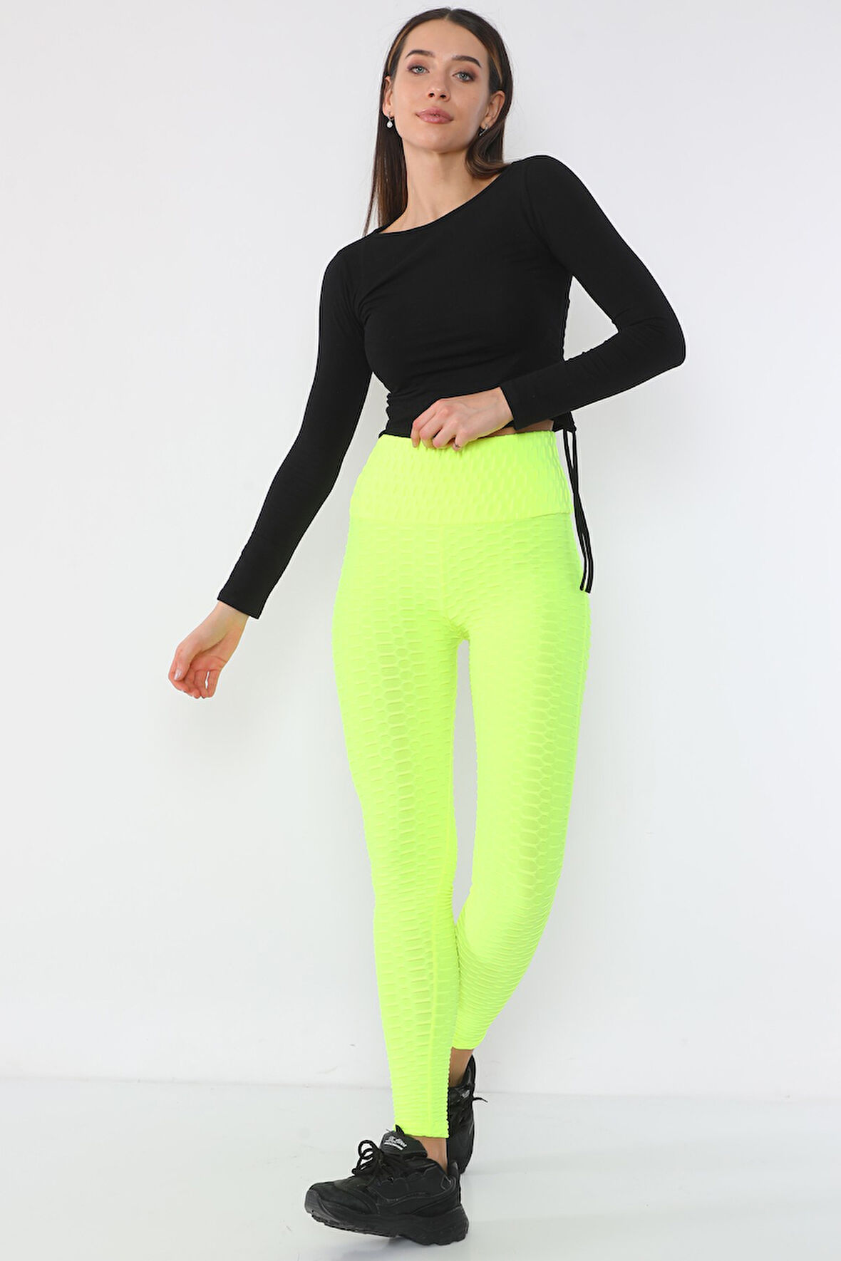 Petekli Tayt Ekstra Yüksek Bel Pamuklu