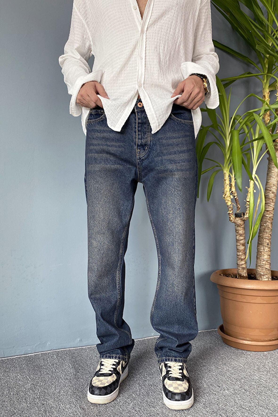 Lacivert Regular Jean - Kot Pantolon