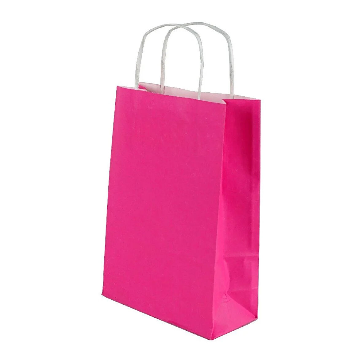 Çanta Beyaz Kraft 18x24x9 cm Burgu Sap Pembe 50 ADET