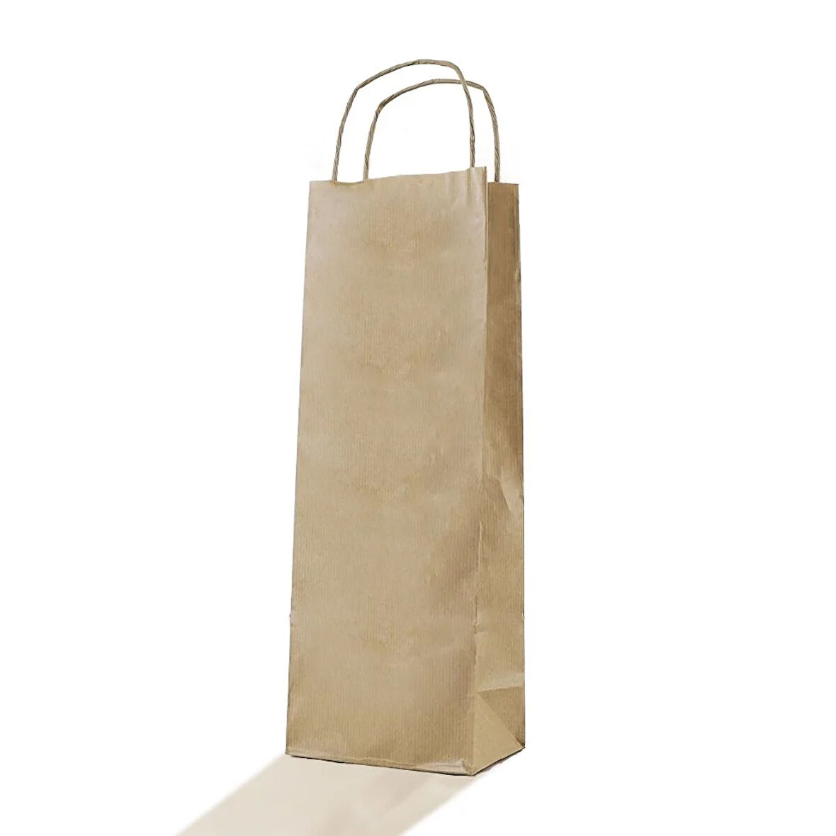 Çanta Kraft 12,5x36x8 Cm Burgu Sap Şişe Çantası 50 ADET