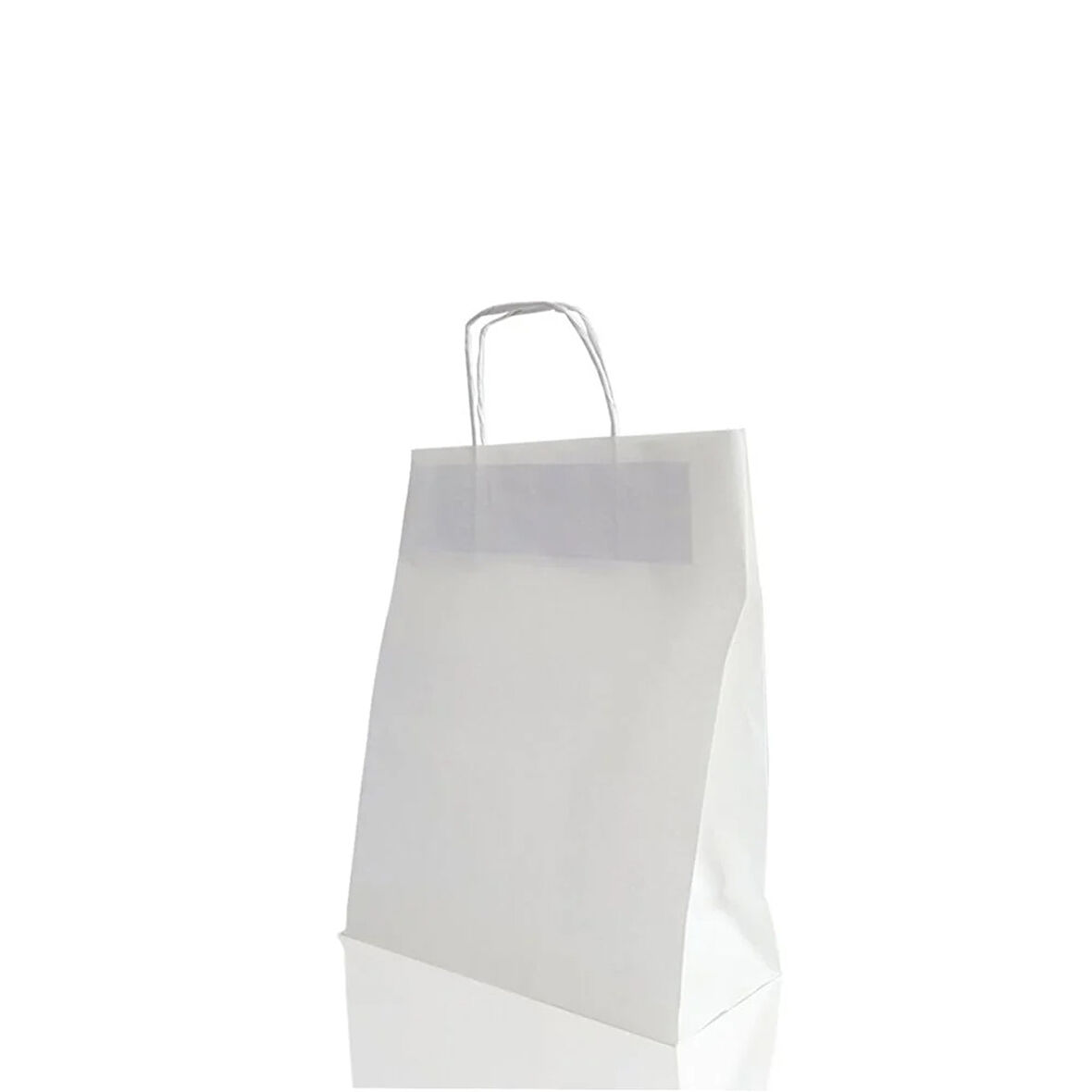 Çanta Beyaz Kraft 18x24x9 cm Burgu Sap Beyaz 50 ADET