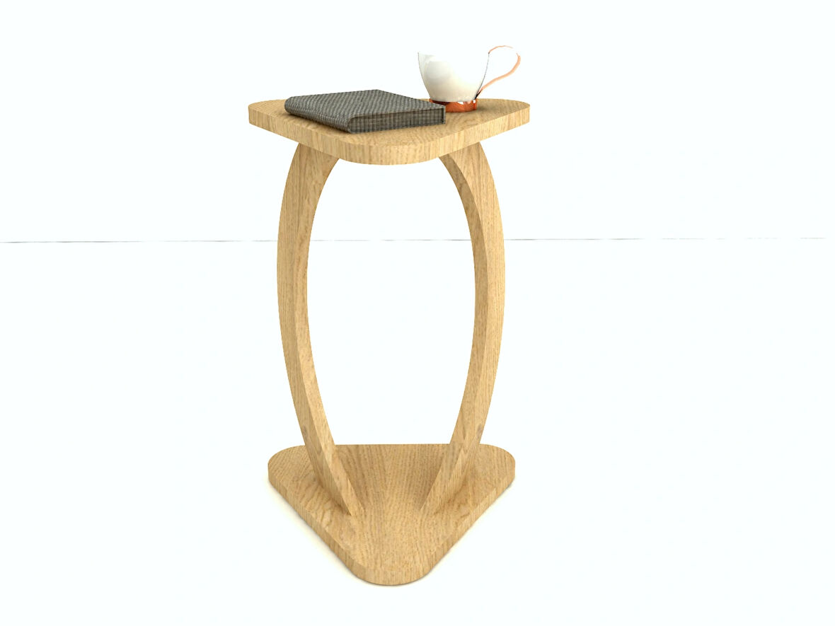 ARTHUBO Modern C Sehpa – Ahşap Görünümlü, Dekoratif Yan Sehpa, Minimalist Tasarım