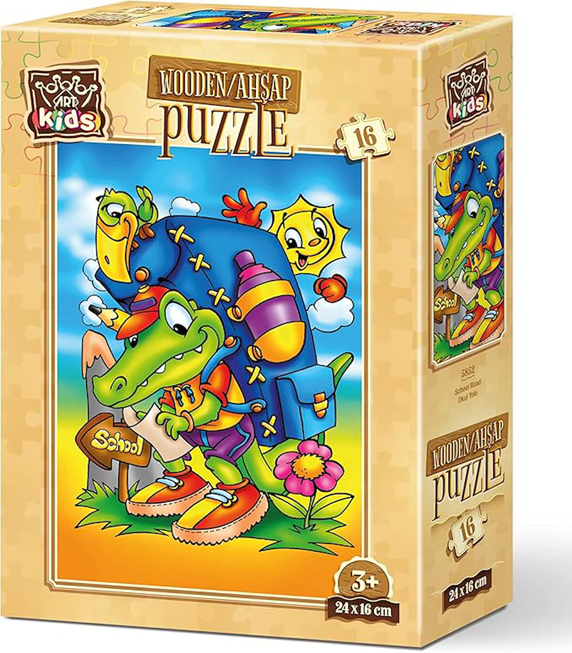 Art Puzzle Kids Okul Yolu 16 Parça Ahşap Puzzle