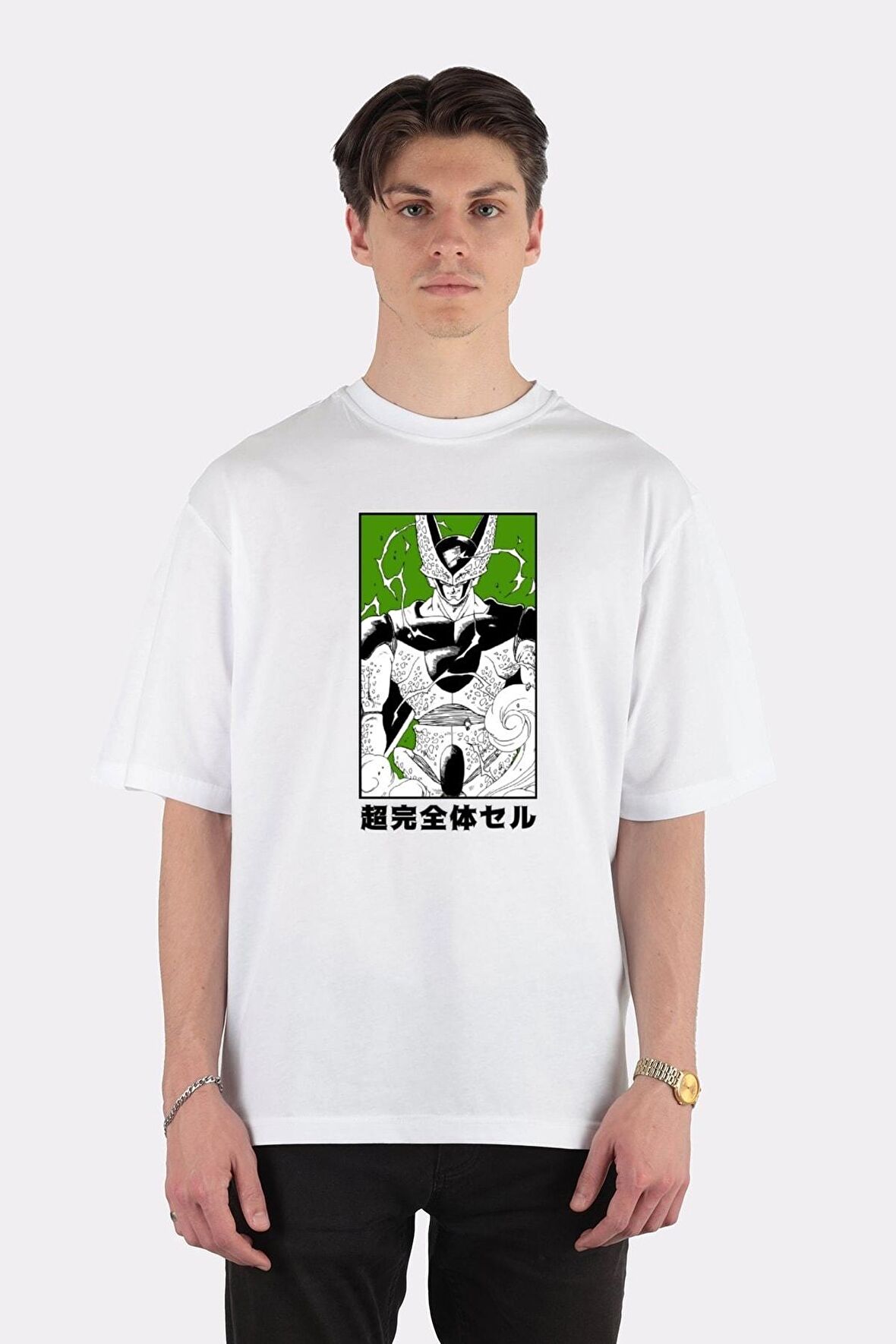 Unisex Beyaz Oversize T-shirt Cell Android Perfect Form