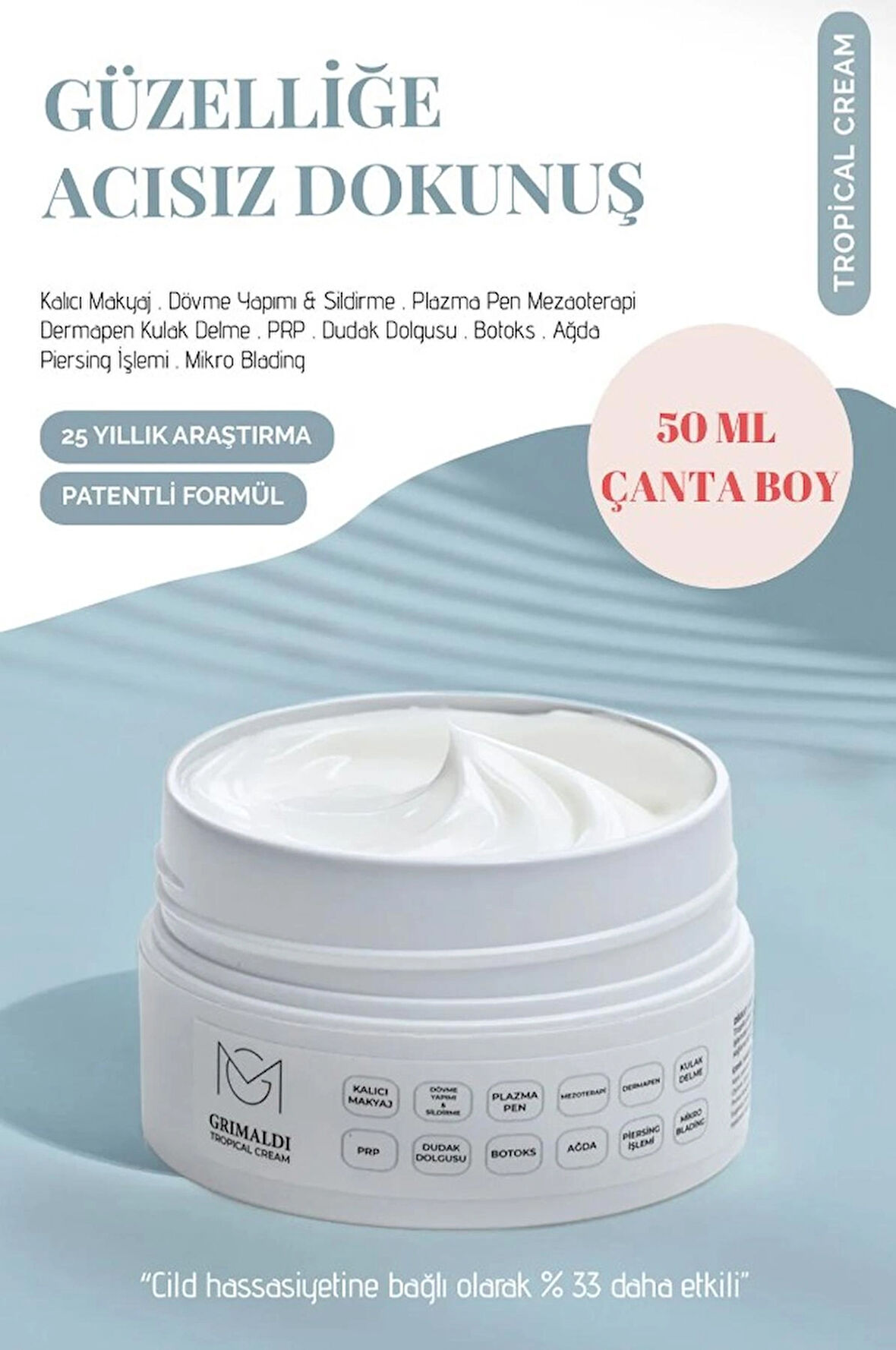 GRİMALDİ Büyük boy anestezi krem 120 ml lazer epilasyon ağda öncesi anestezi acı azaltıcı topikal krem