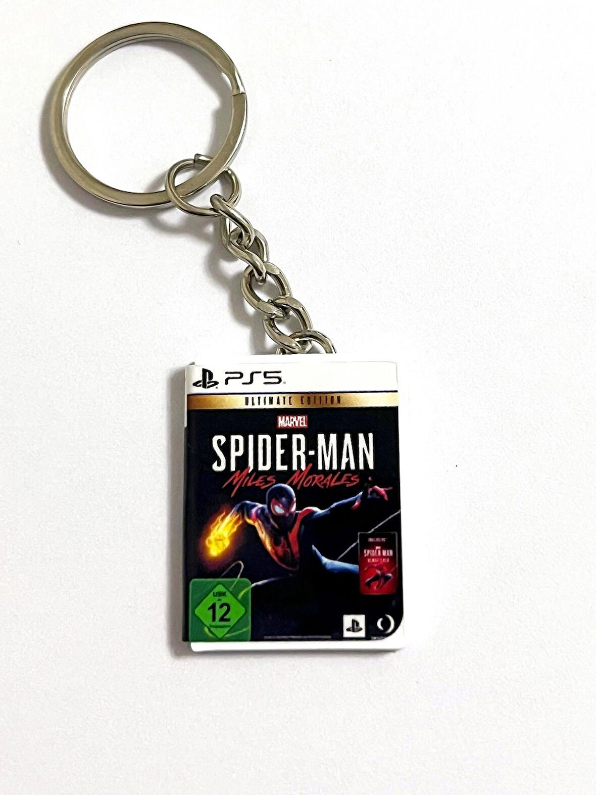 Spiderman Miles Morales Minyatür Ps5 Oyun Kutusu Anahtarlık