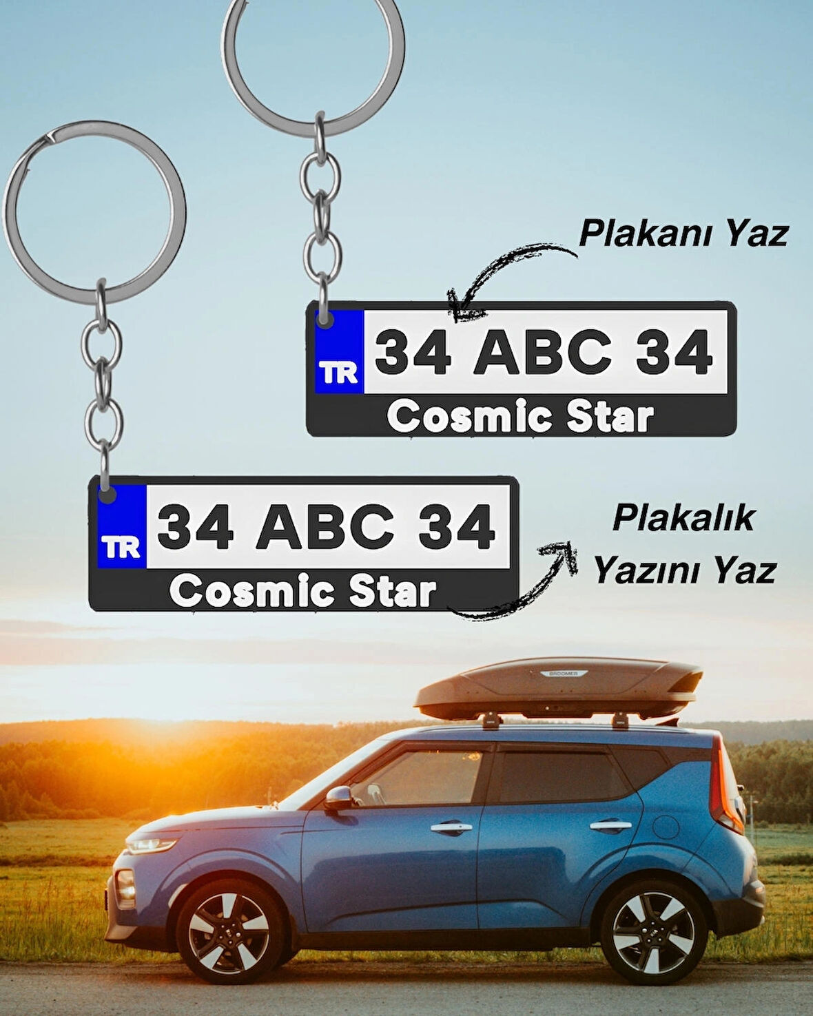 Kişiye Özel İsimli Plaka Anahtarlık Araba Hediyesi Çanta Süsü Sevgiliye Hediye Çiftli Set (2 adet)