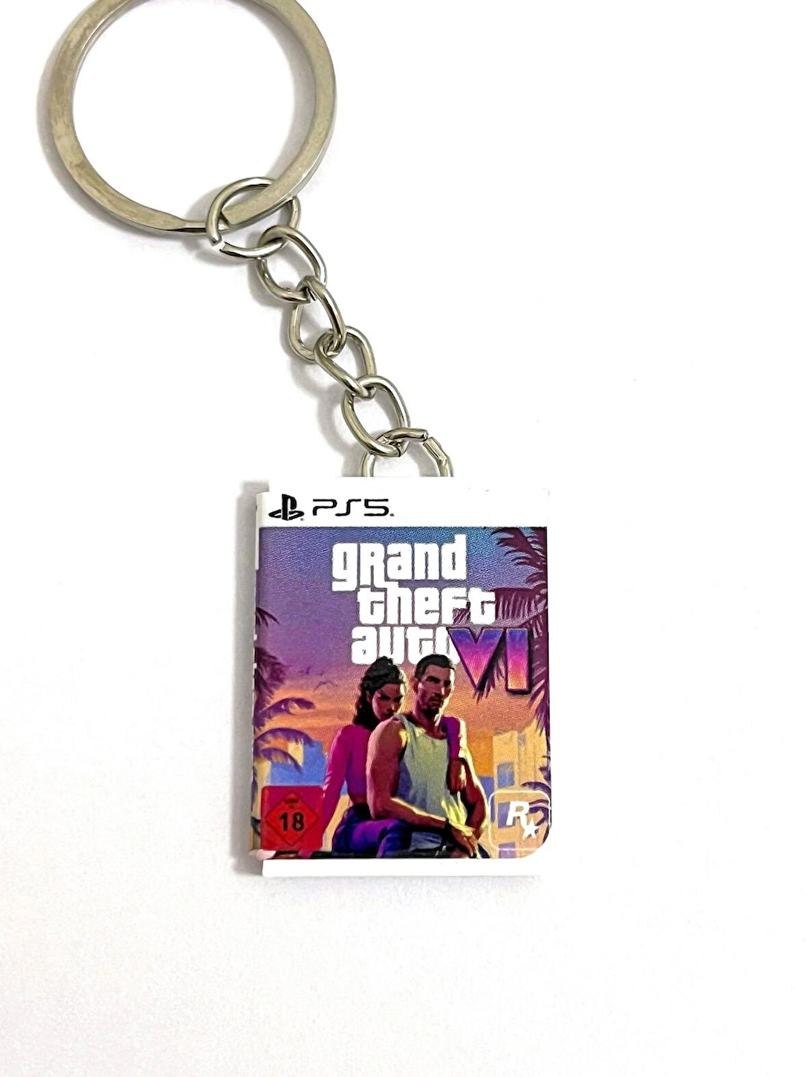 Gta 6 Grand Theft Auto VI PS5 Minyatür Oyun Kutusu Anahtarlık