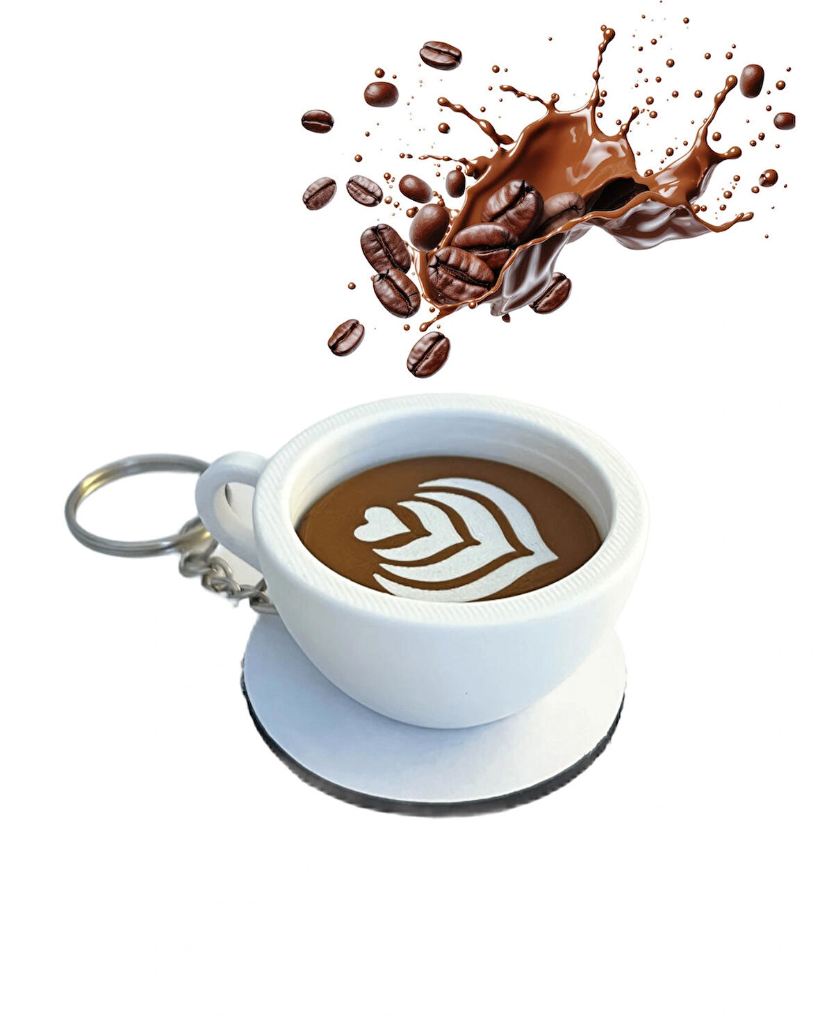 Kahve Fincanı Latte Çanta Charm Barista Aksesuarı Kahve Severler İçin Özel Tasarım Anahtarlık