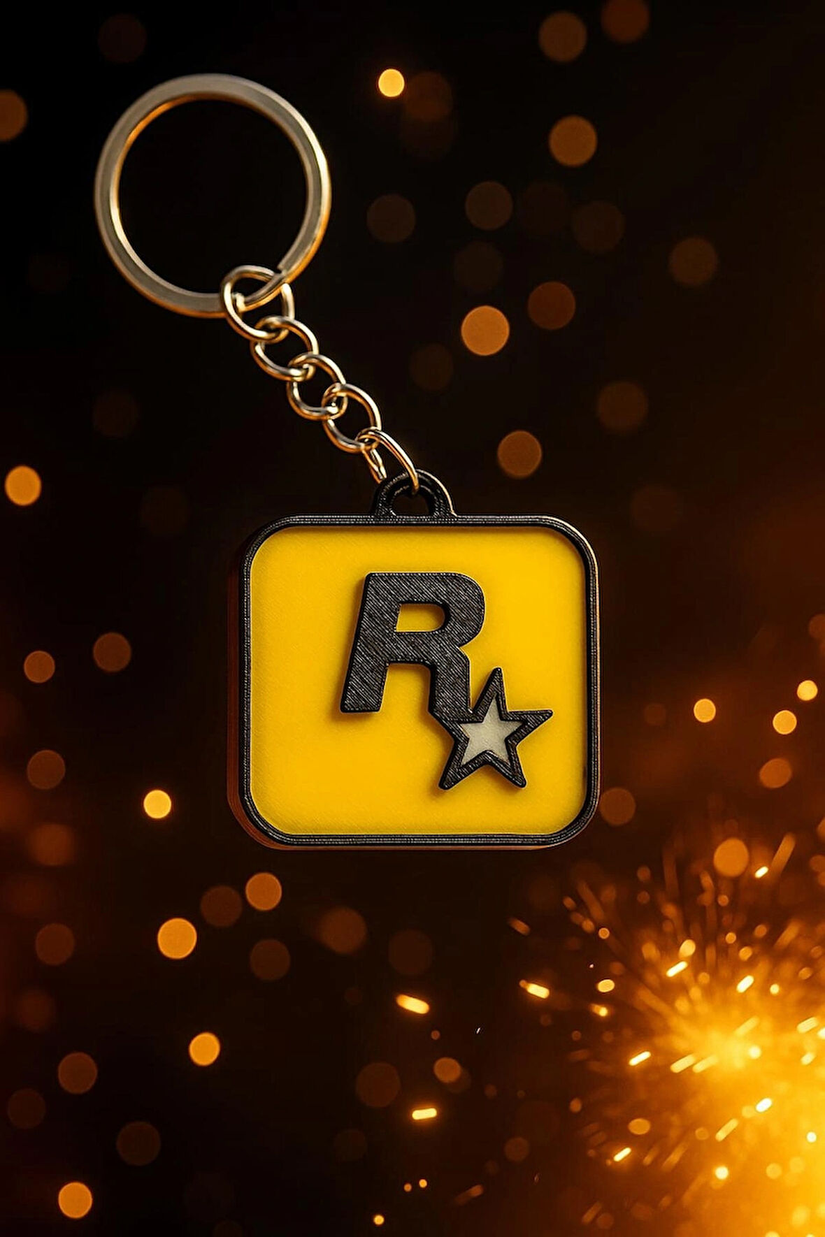Rockstar Games Logo Tasarım Anahtarlık - Gta Red Dead Oyun Tutkunlarına Özel Hediyelik Anahtarlık
