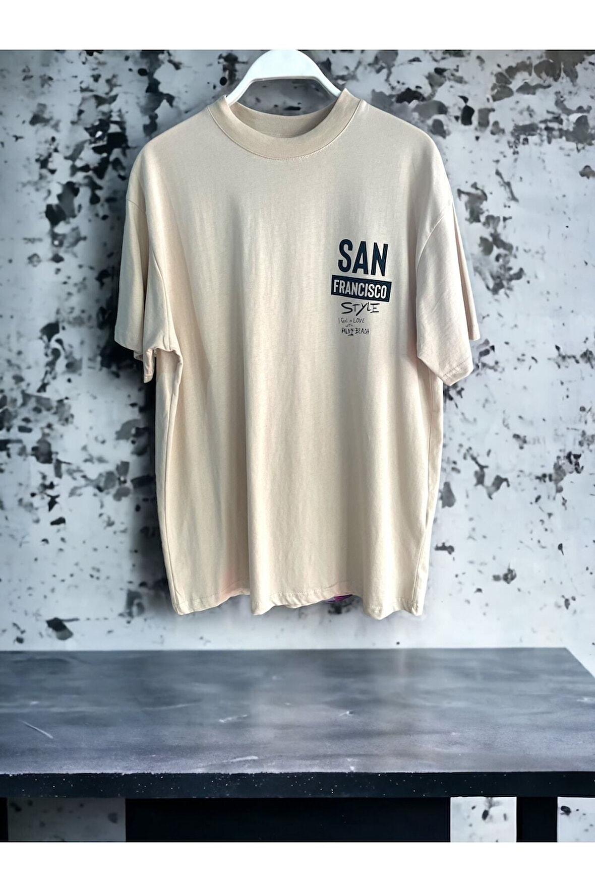 San Francisco Baskılı Oversize Pamuklu T-shirt