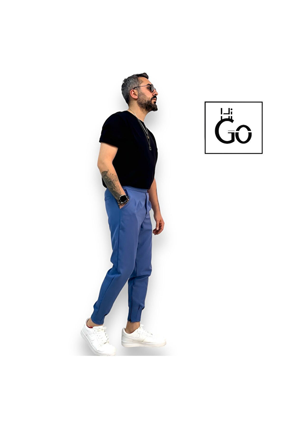 Paçası Fermuarlı Pileli Erkek Jogger Pantolon