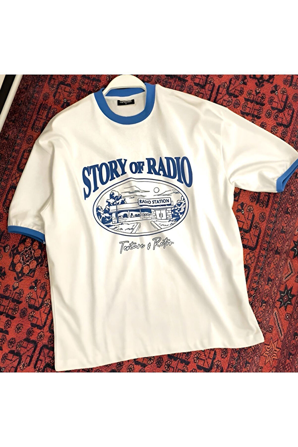 Radio Station Baskılı Oversize T-Shirt